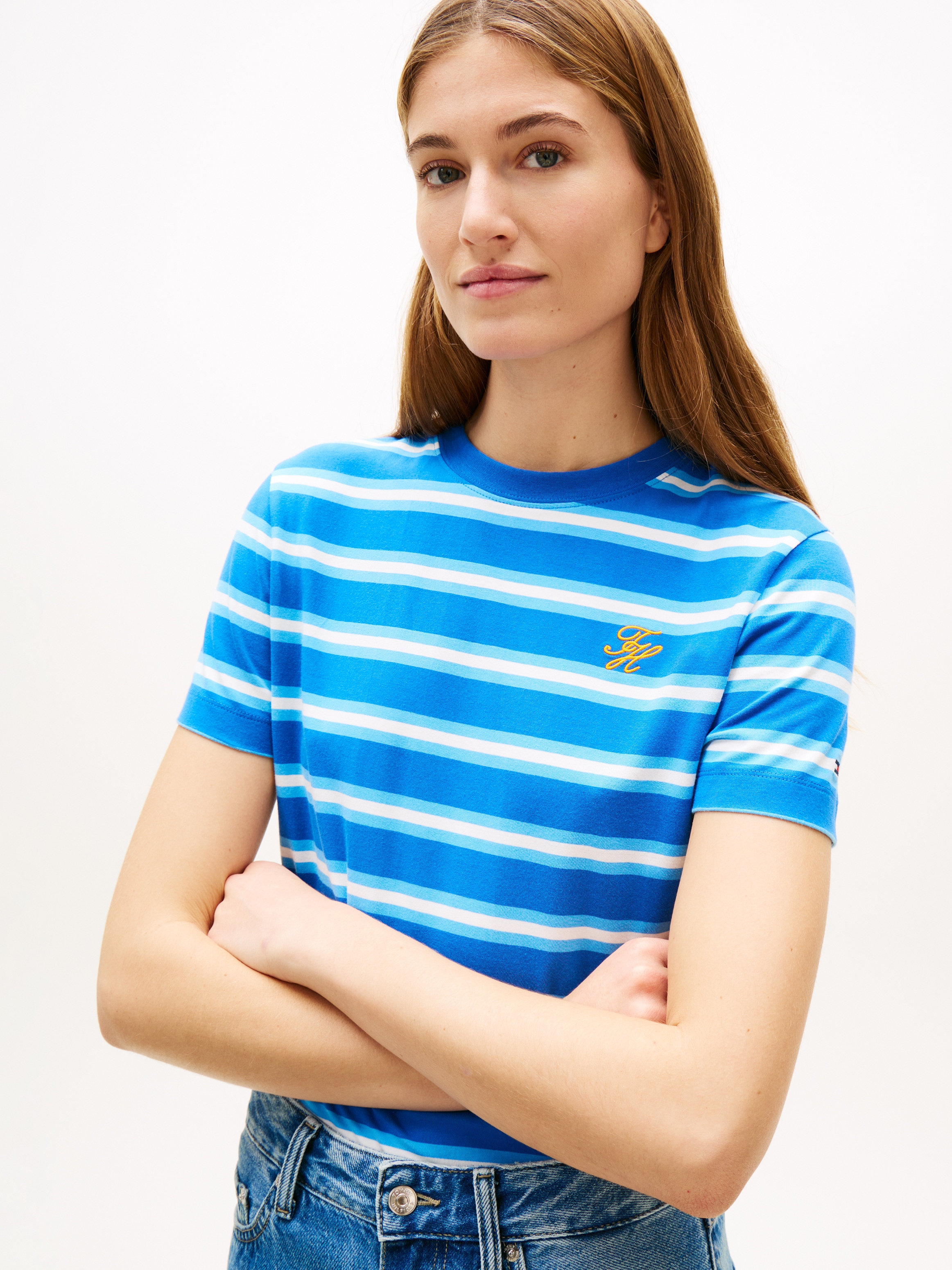 Tommy Hilfiger Kurzarmshirt »TH SCRIPT REGULAR C-NECK SHORT SLEEVE TEE«