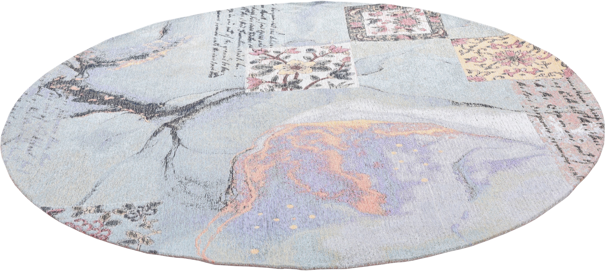 Image of Gino Falcone Teppich "Cosima-106" rund 3 mm Höhe flachgeweber Jaquard-Teppich, mit Chenillegarn, modernes Design
