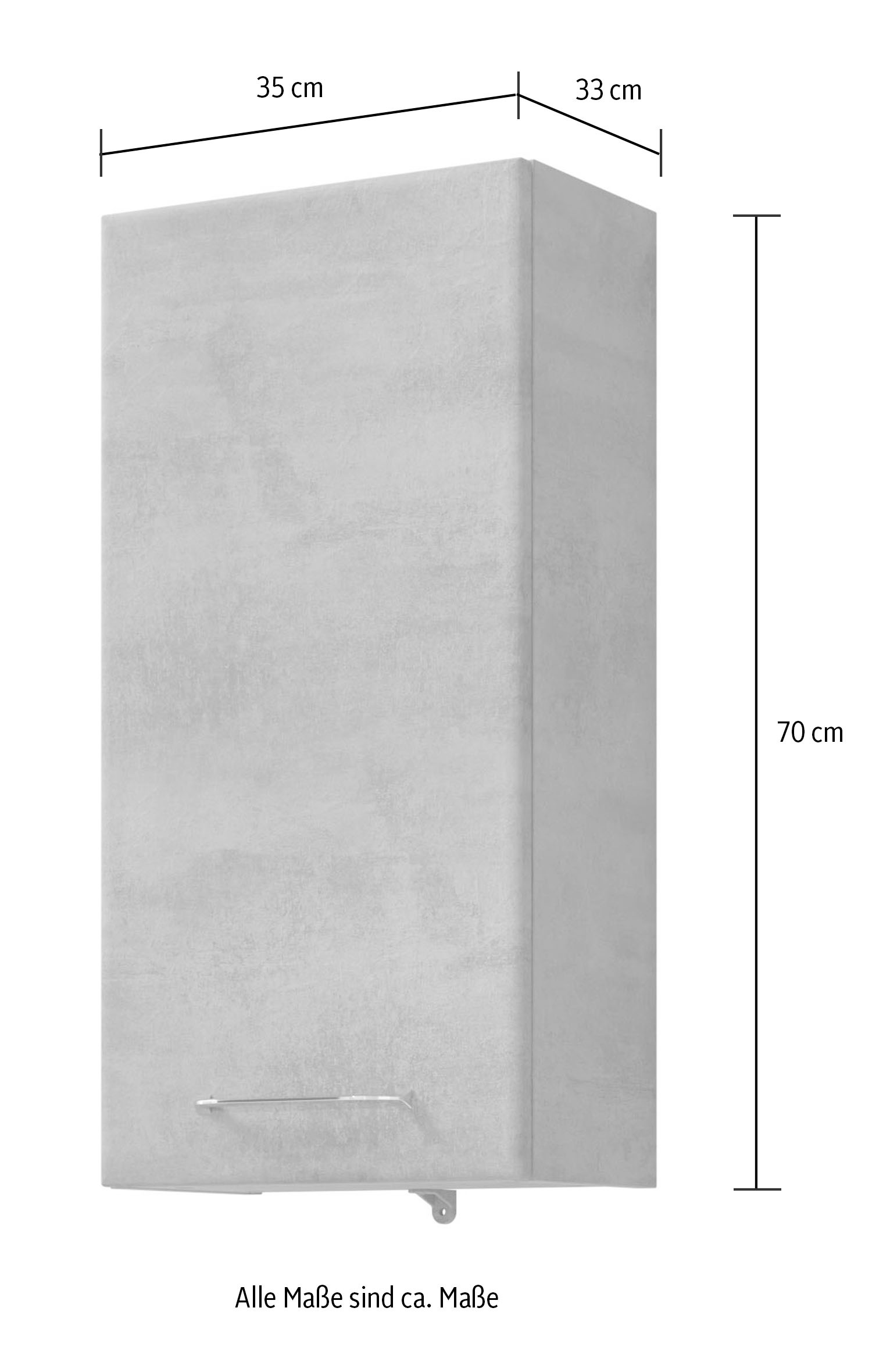 Saphir Hängeschrank »Quickset 945 Wand-Badschrank 35 cm breit mit 1 Tür und 2 Einlegeböden« Badezimmer-Hängeschrank inkl. Türdämpfer, Griffe in Chrom Glanz