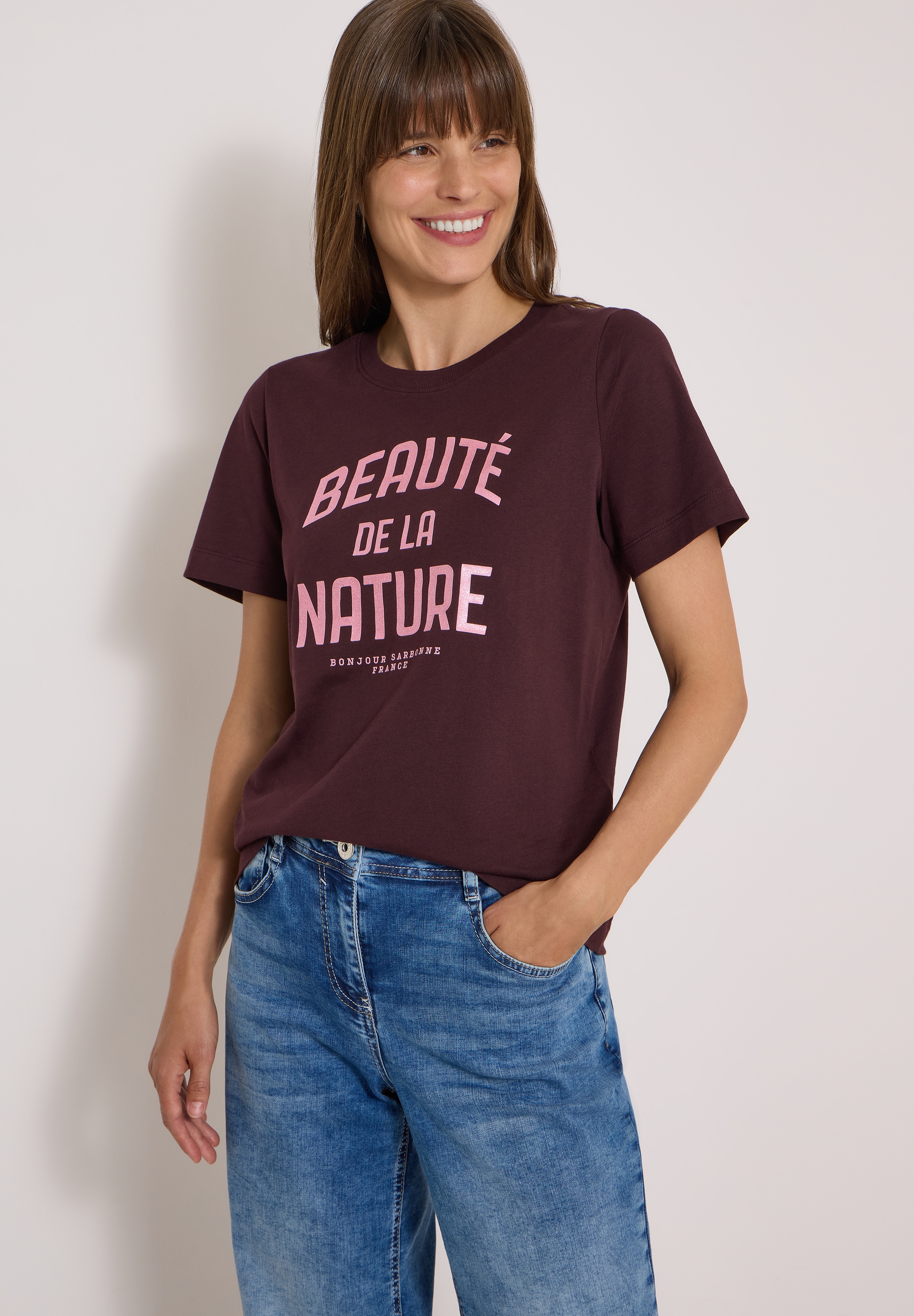 Image of Cecil T-Shirt Sommershirt mit Rundhals und Wording