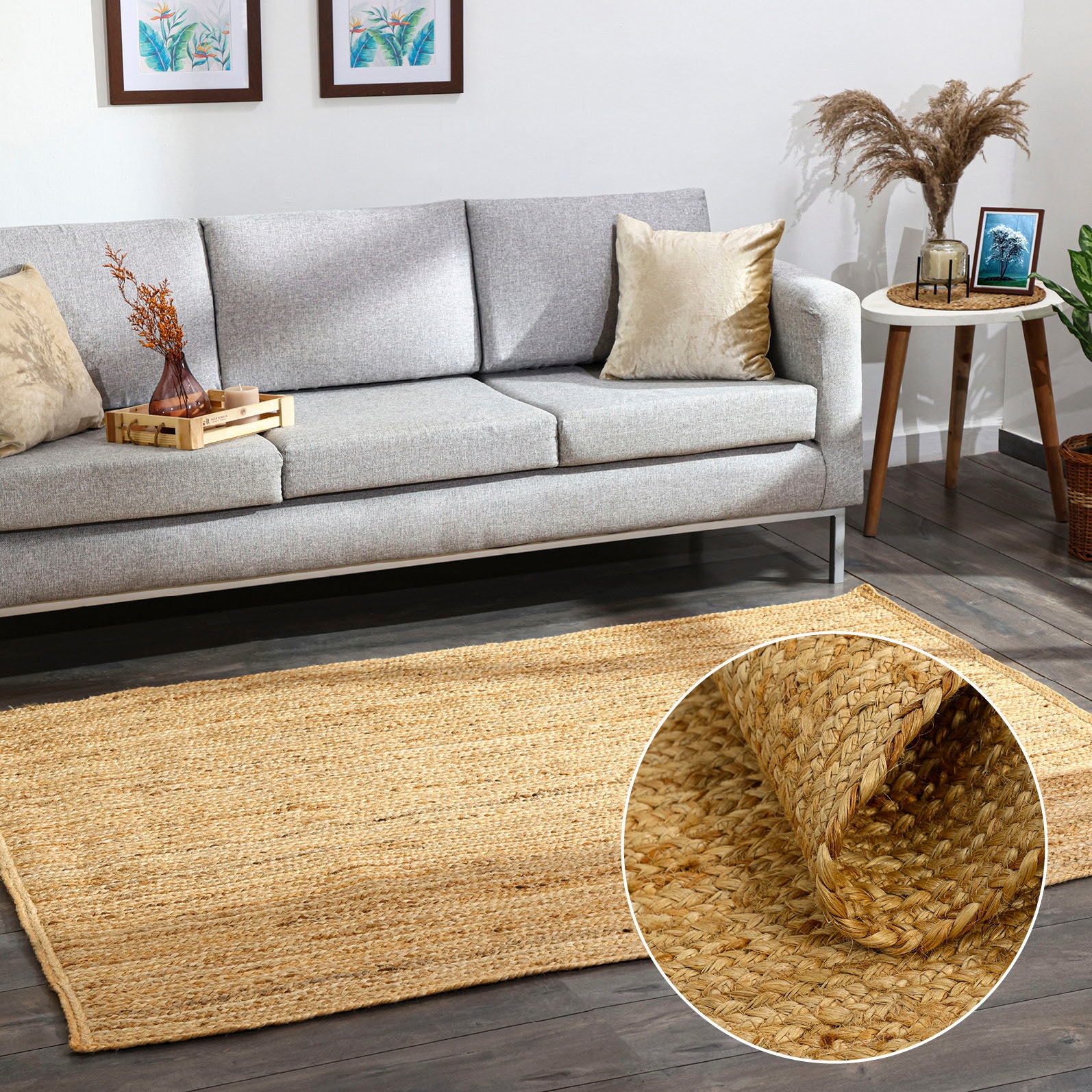 Möbel Myflair Teppich Wohnzimmer Boho-Style, Accessoires & Wendeteppich, bequem kaufen rechteckig, »Lola«, handgeflochten, Naturfaser,