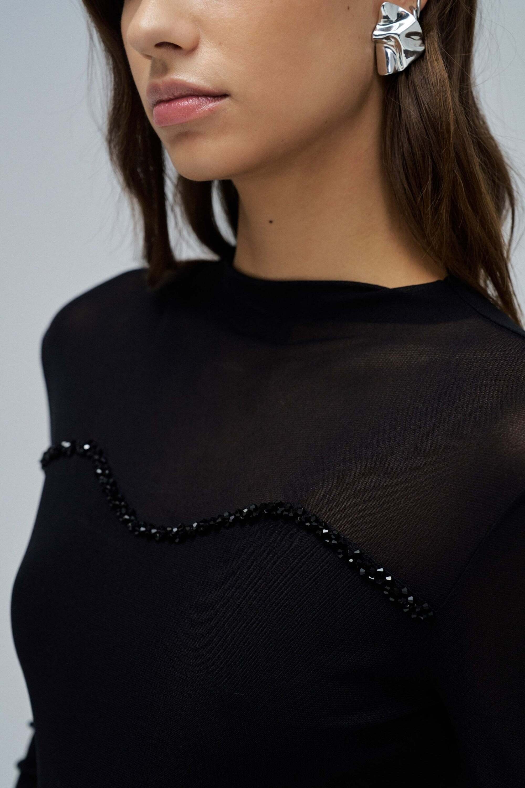 Salsa Langarmshirt »Salsa Jeans Langarmshirt Longsleeve With Transparency«