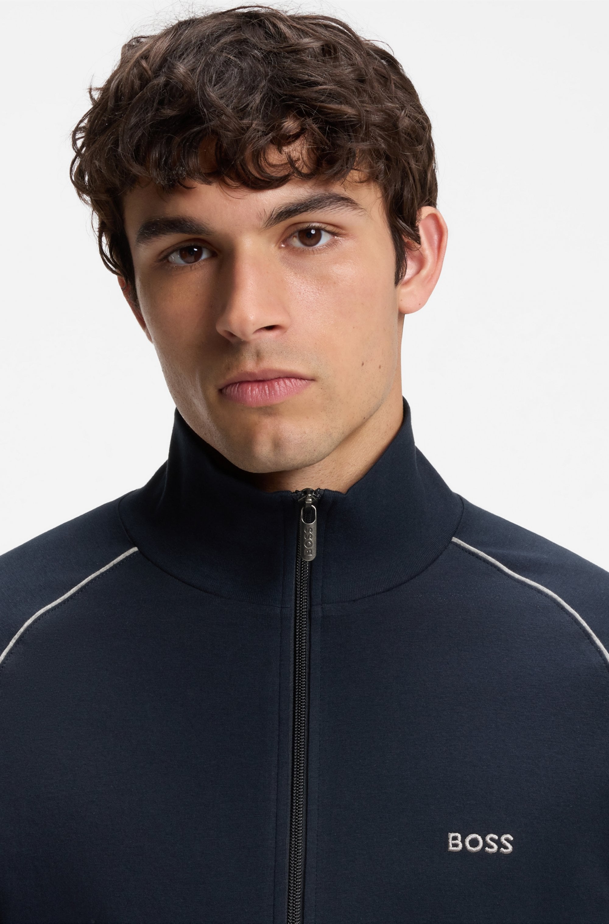 BOSS Veste sweat »Mix&Match Jacket Z« mit Kontrastnaht am Ärmel