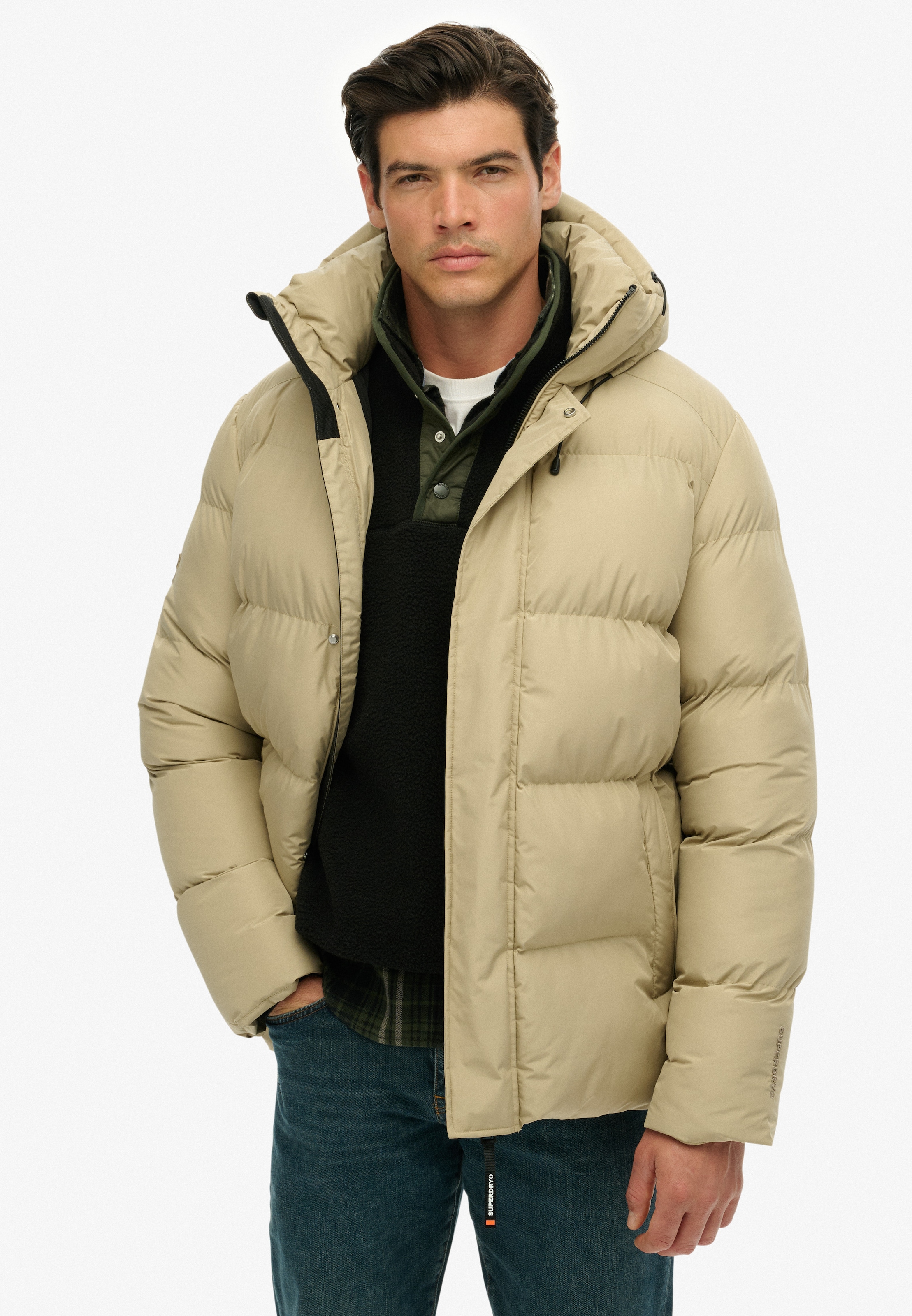 Superdry Steppjacke »HOODED 5 BAFFLE SPORTS PUFFER« mit Kapuze