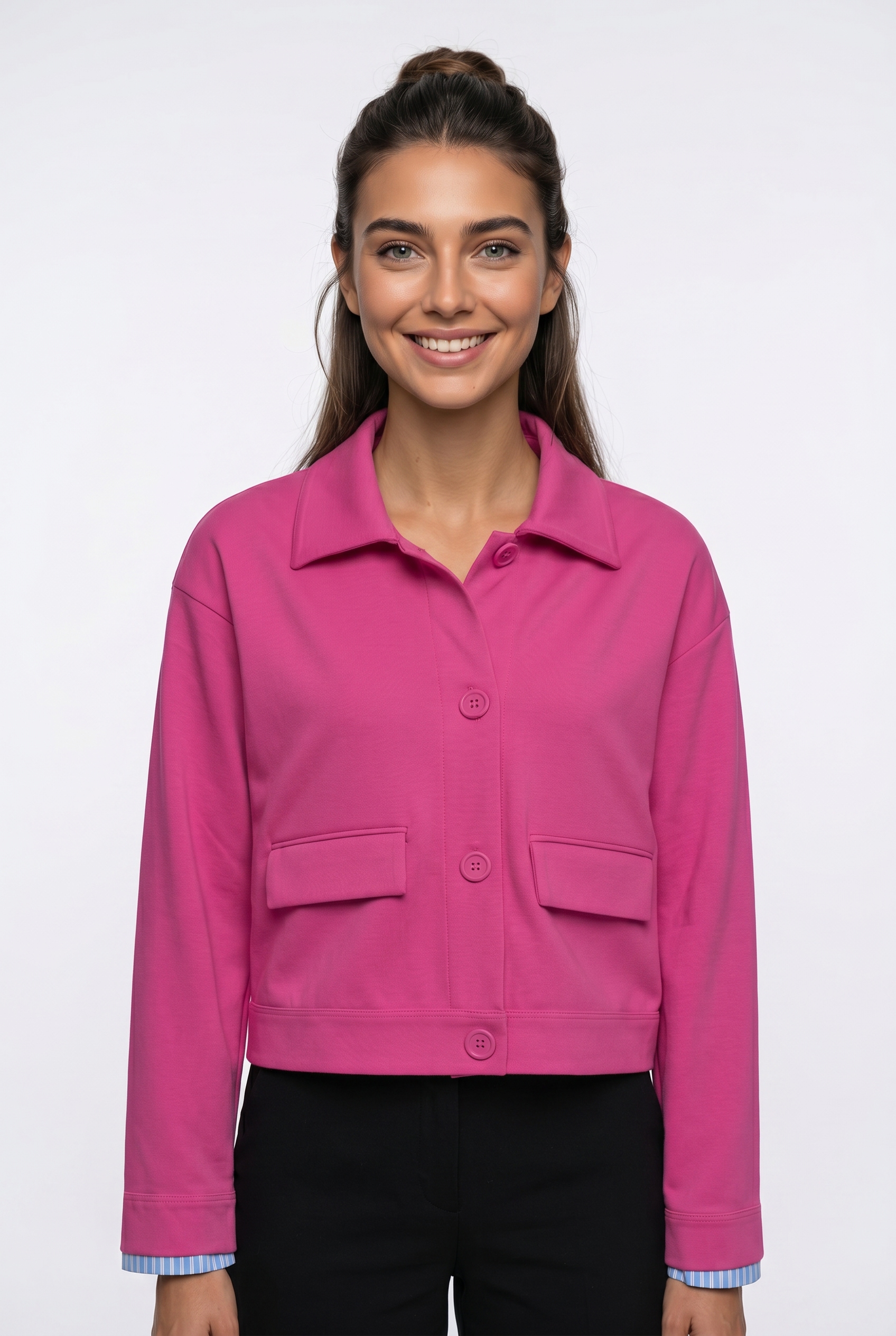 Image of Smith & Soul Hemdjacke aus Interlock-Jersey, Umlegekragen