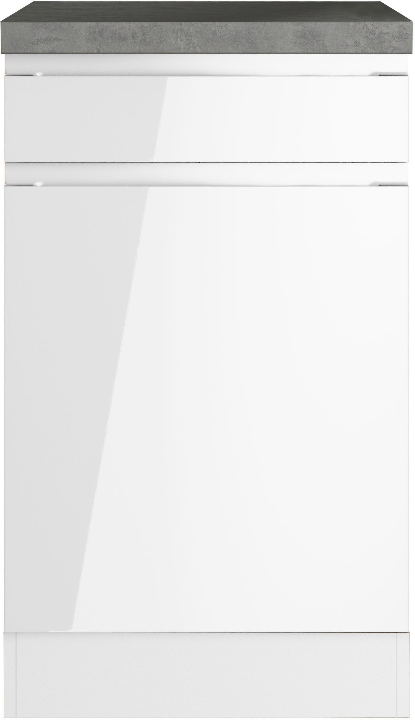 KOCHSTATION Armoire basse »KS-Virginia,neu in verbesserter Ausführung« Rangement, Softclose, avec plan de travail CPL,  largeur 50 cm, 1 porte, 1 tiroir, fonction soft-close