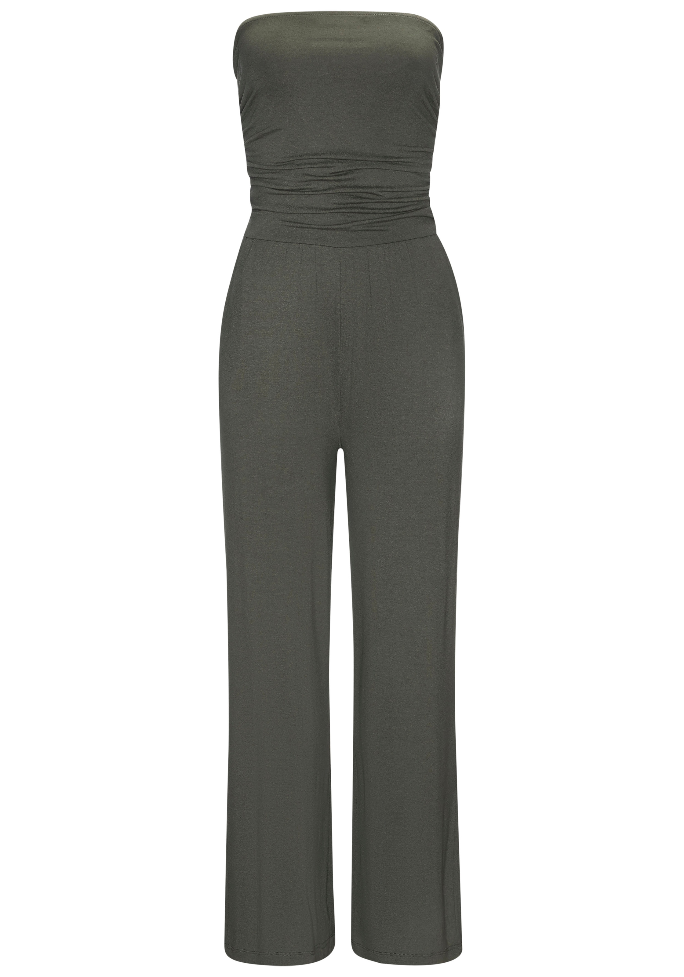 LASCANA Combinaison bandeau mit Eingrifftaschen und Raffung am Oberteil