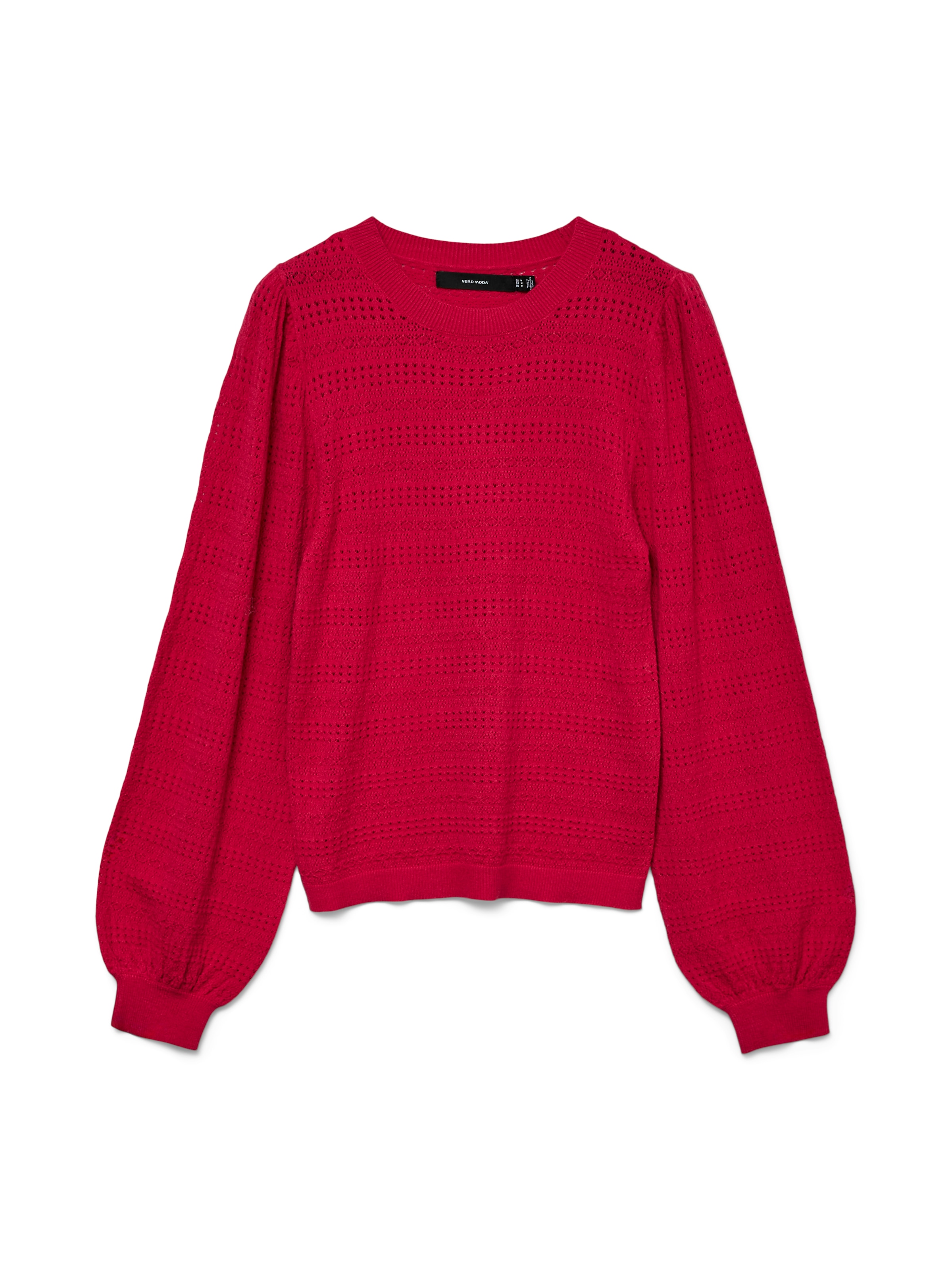 Vero Moda Pull en tricot »VMLIMONE LS O-NECK PULLOVER BOO« mit Lochmuster