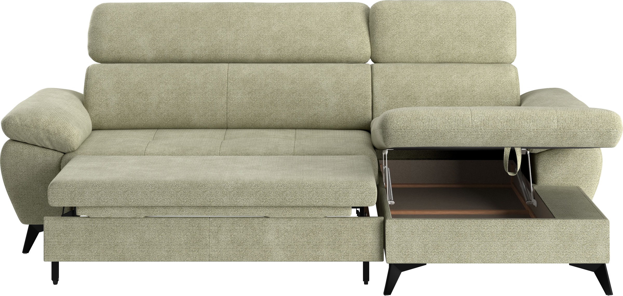 COTTA Ecksofa »Hudson L-Form«, mit Kopfteilverstellung, wahlweise mit Bettfunktion & Bettkasten