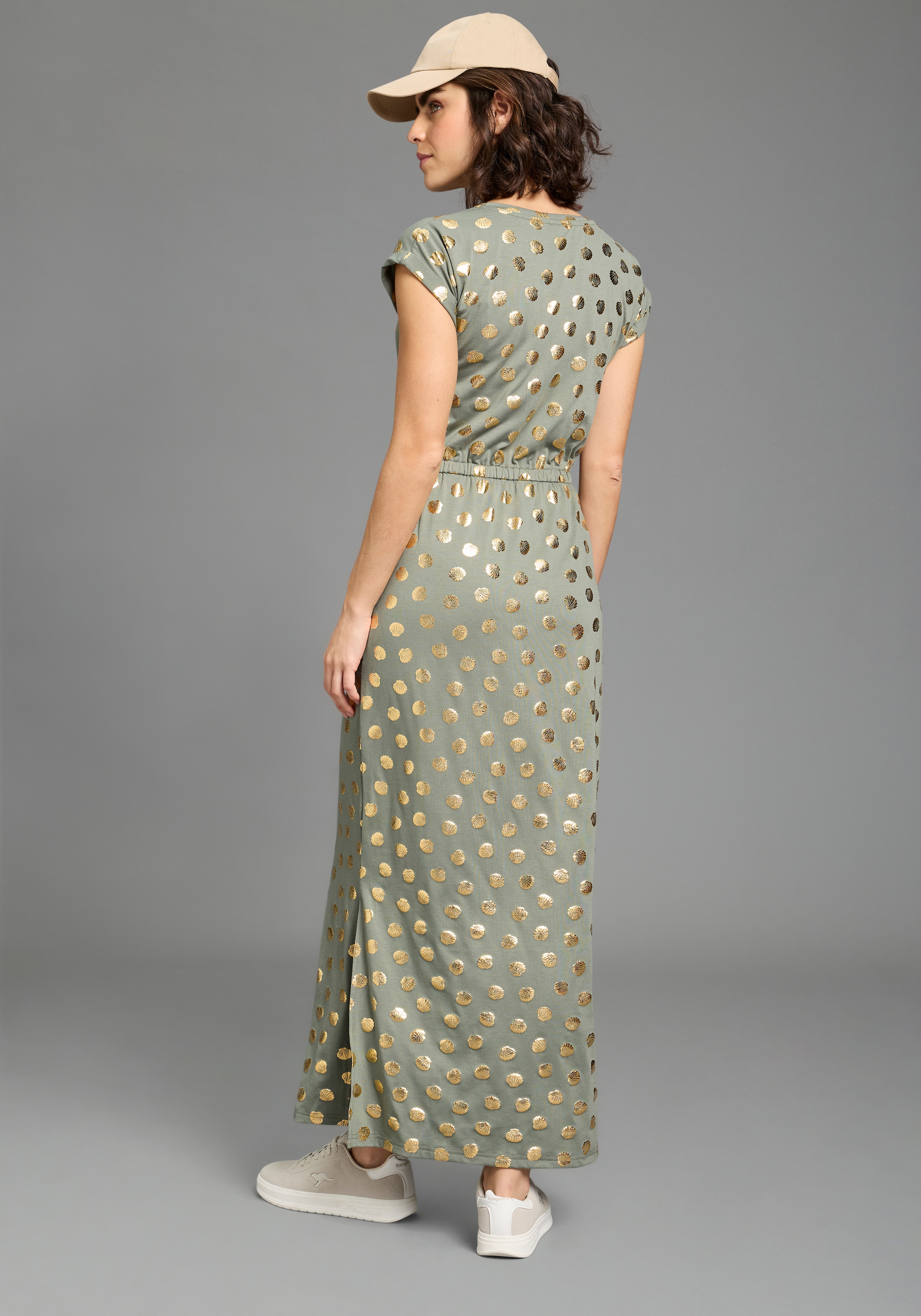 KangaROOS Maxi robe Poches pour les mains knöchellang, für Casualmode und Streetwear, aus elastischem Material