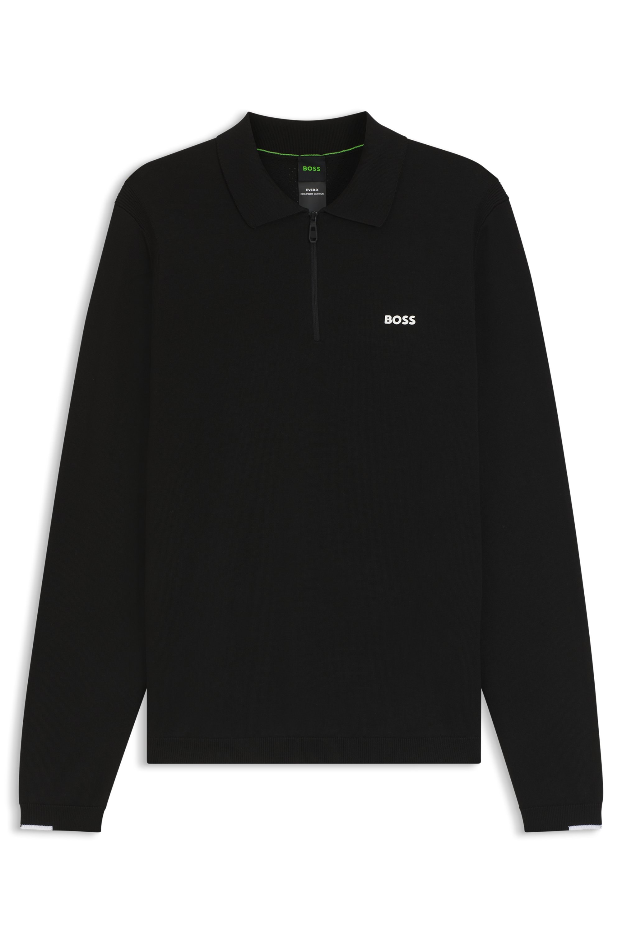 BOSS GREEN Pull en tricot »KN Ever-X PL« mit Reissverschluss, regular fit, toniges Logo