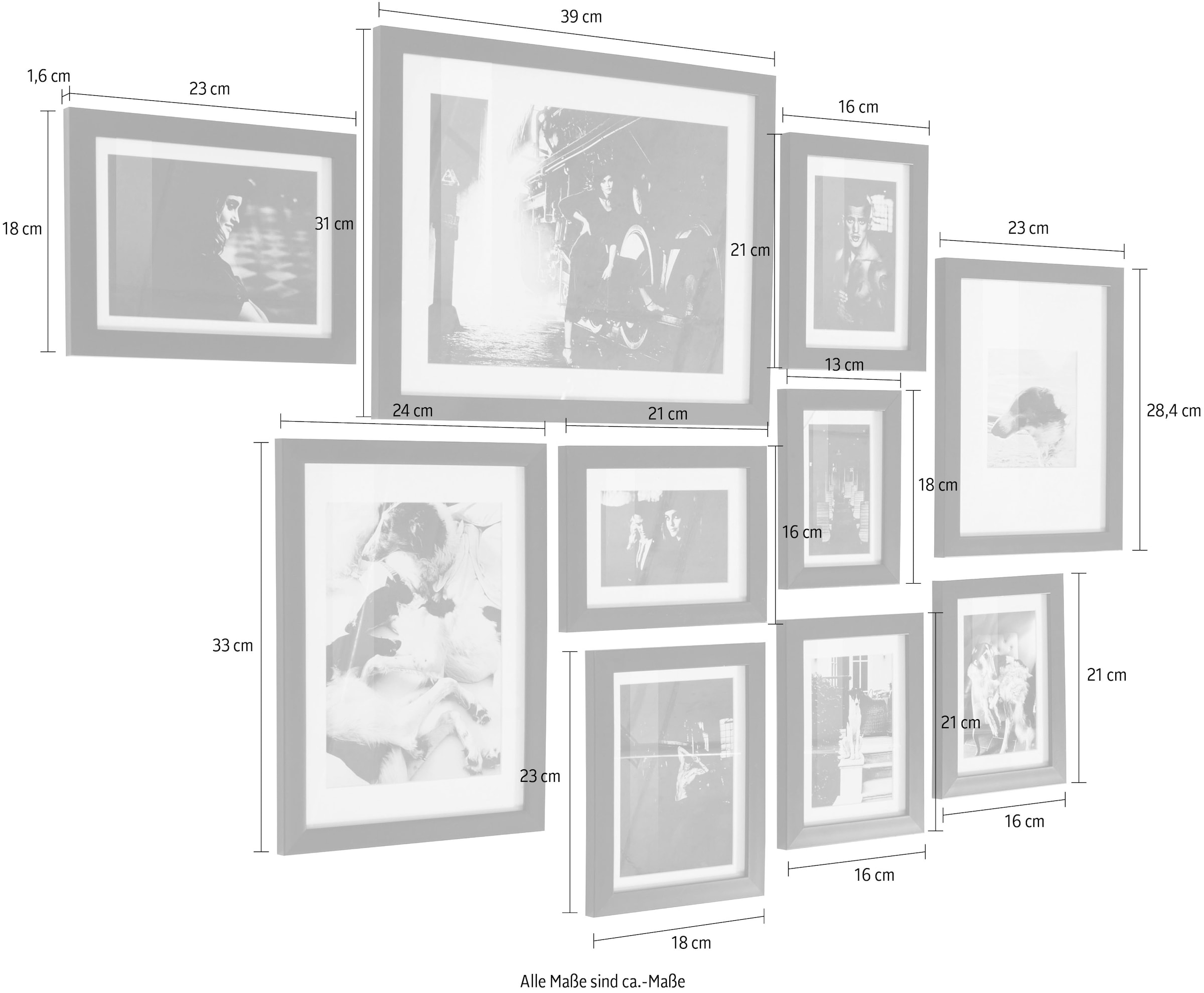 Guido Maria Kretschmer Home&Living Bilderrahmen Collage »Sentitama«, (Set, 10 St.), Bildergalerie
