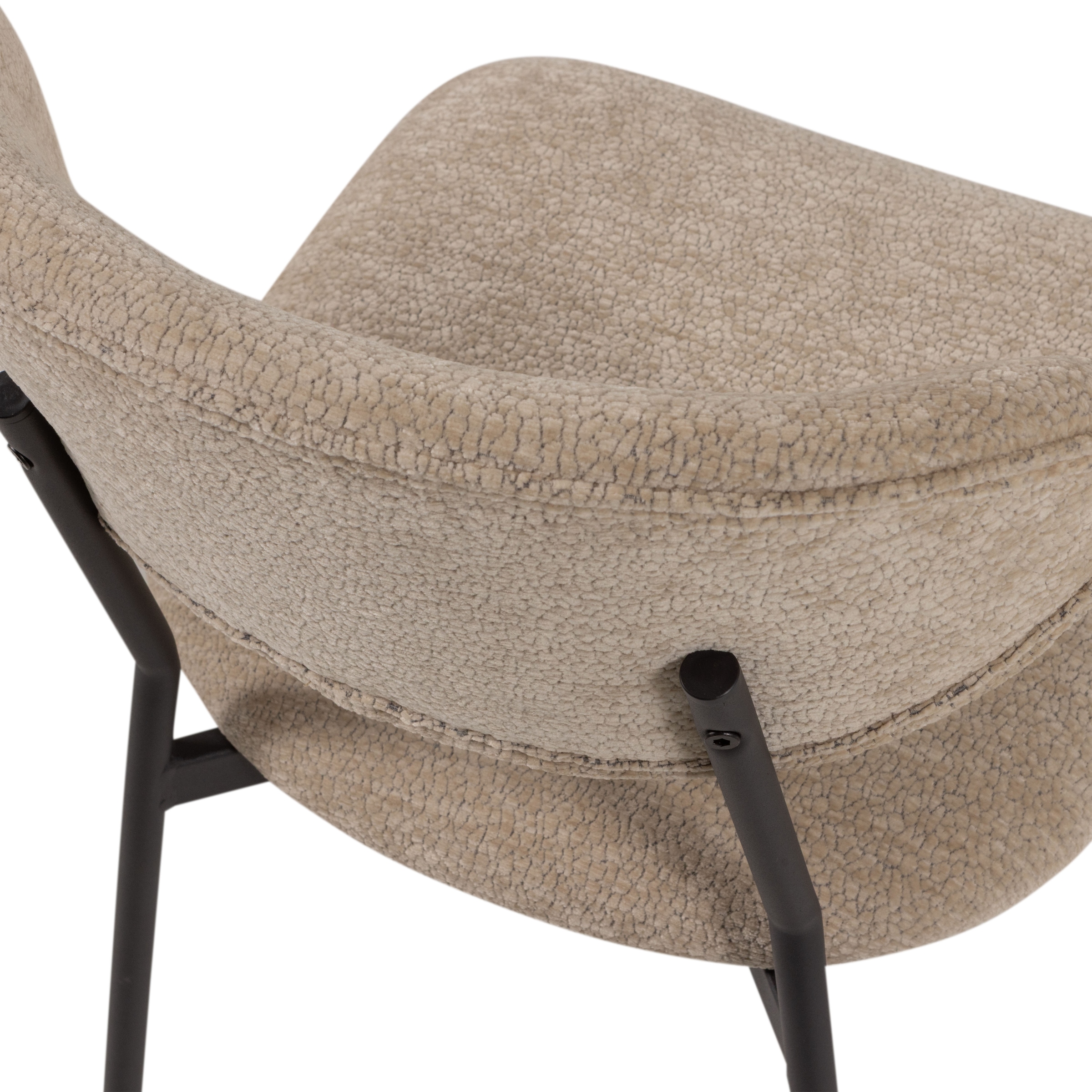 WOOOD Esszimmerstuhl »Kjeld stapelbar mit Bezug und Metallgestell, B 47 x T 53 x H 79 cm« (Set) 2 Stk.(Set, 2 St) Chenille, Tragkraft 120 kg, Geringe Verschleissfestigkeit