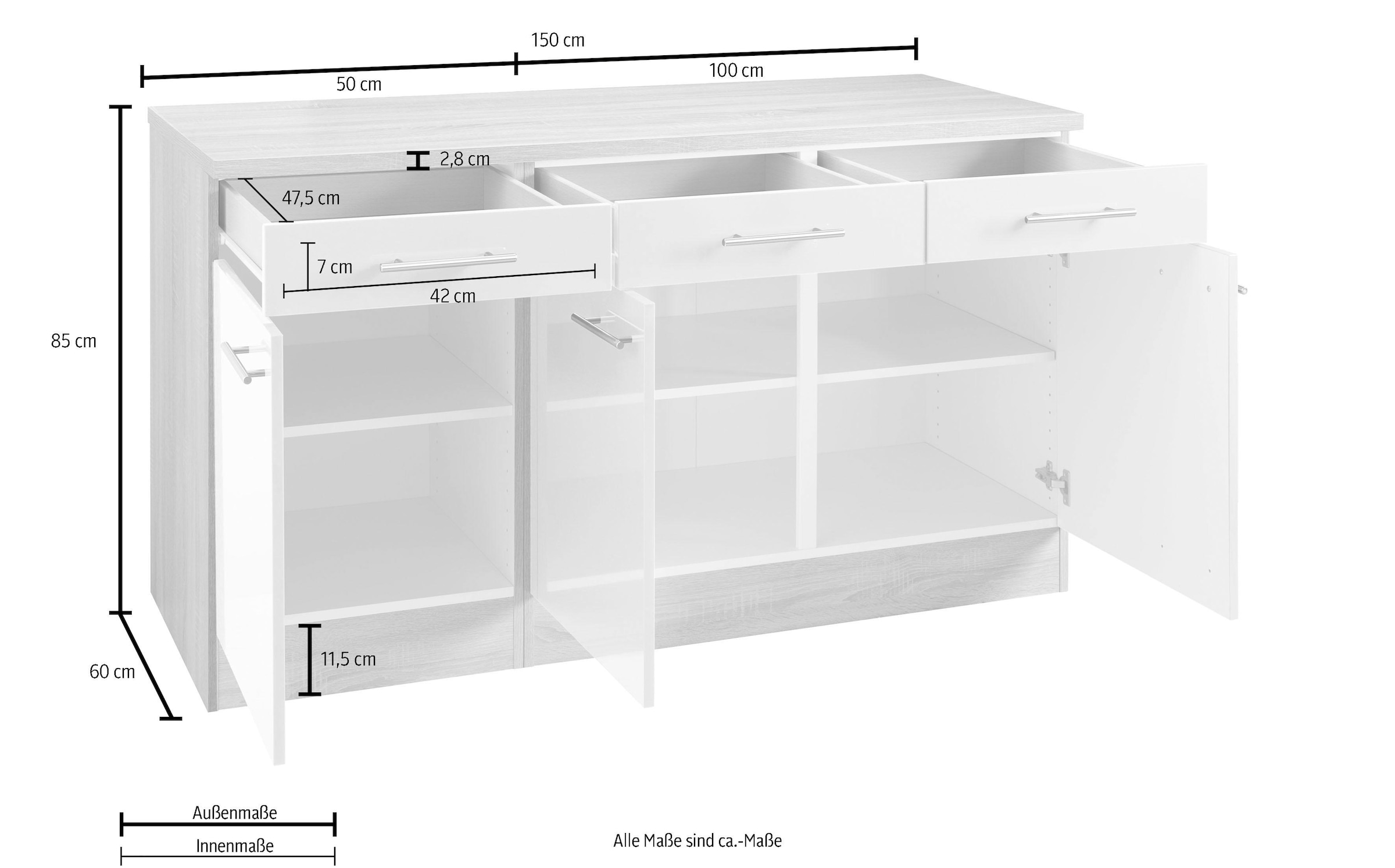 ♕ OPTIFIT Unterschrank »Kalmar«, Breite 150 cm, mit viel Stauraum  versandkostenfrei auf