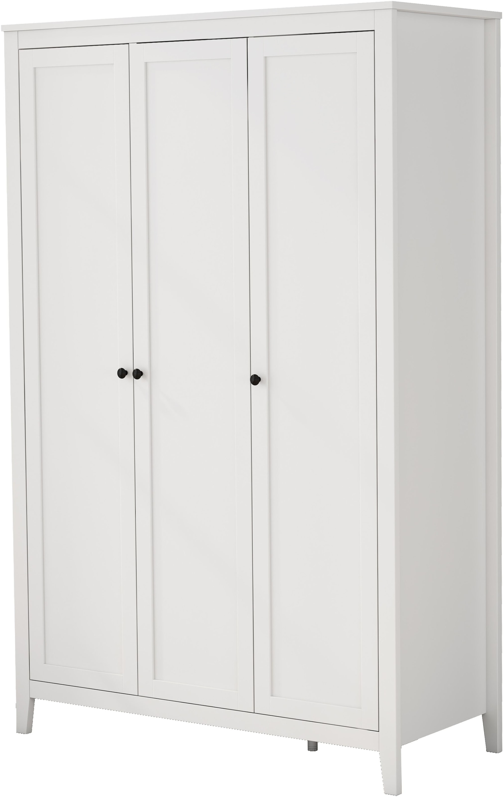 GOODproduct Kleiderschrank »Borkum Schlafzimmerschrank Garderobe Landhaus Bestseller weiss« hochwertige schwarze Griffe aus Metall, 