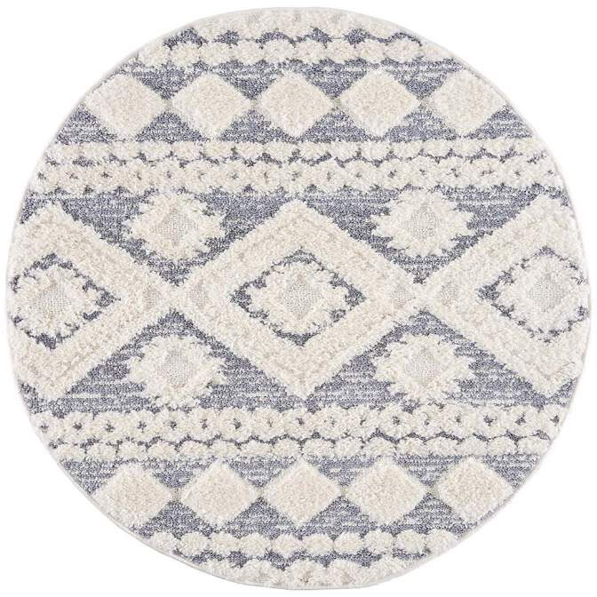 Carpet City Hochflor-Teppich »Focus 3005«, rund, 20 mm Höhe, Boho-Teppich, Hochtief-Muster/ 3D-Effekt, für Wohnzimmer, Schlafzimmer