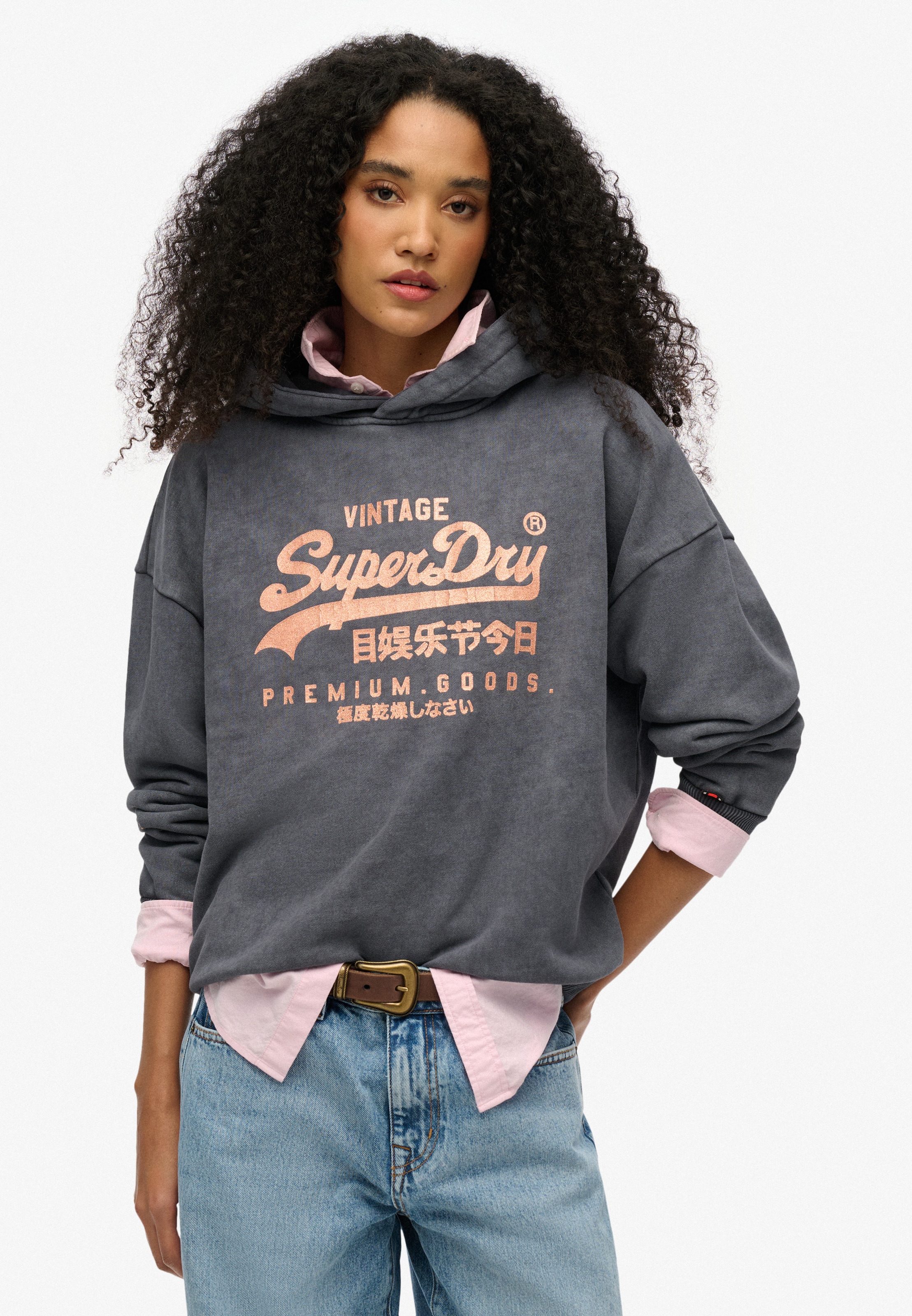 Image of Superdry Kapuzensweatshirt "VL METALLIC RELAXED HOOD"