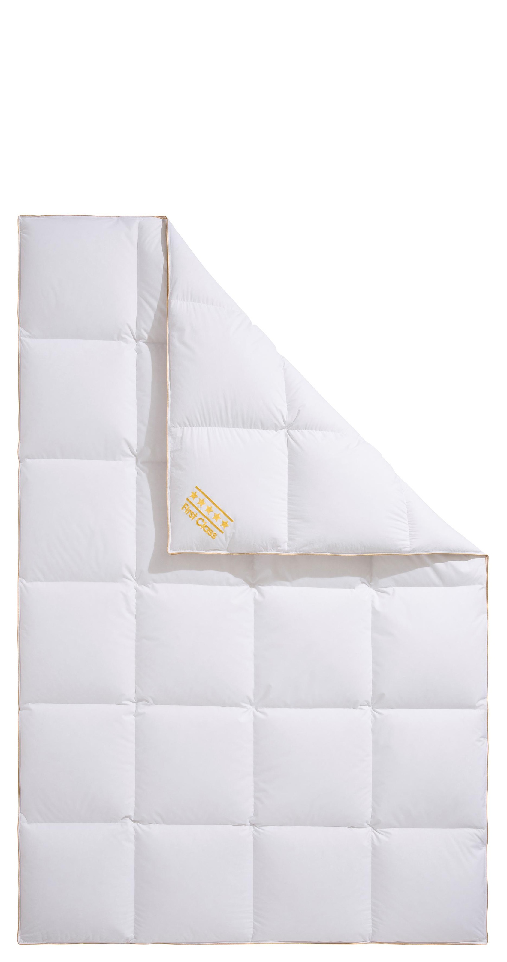 OBB Daunenbettdecke »Emilias, Bettdecken für Sommer und Winter, Ganzjahresdecke«, warm, Füllung 90% Daunen, 10%Federn, Bezug 100% Baumwolle, (1 St.), Bettdecke 135x200 cm, 155x220 cm, weitere Grössen, Made in Germany