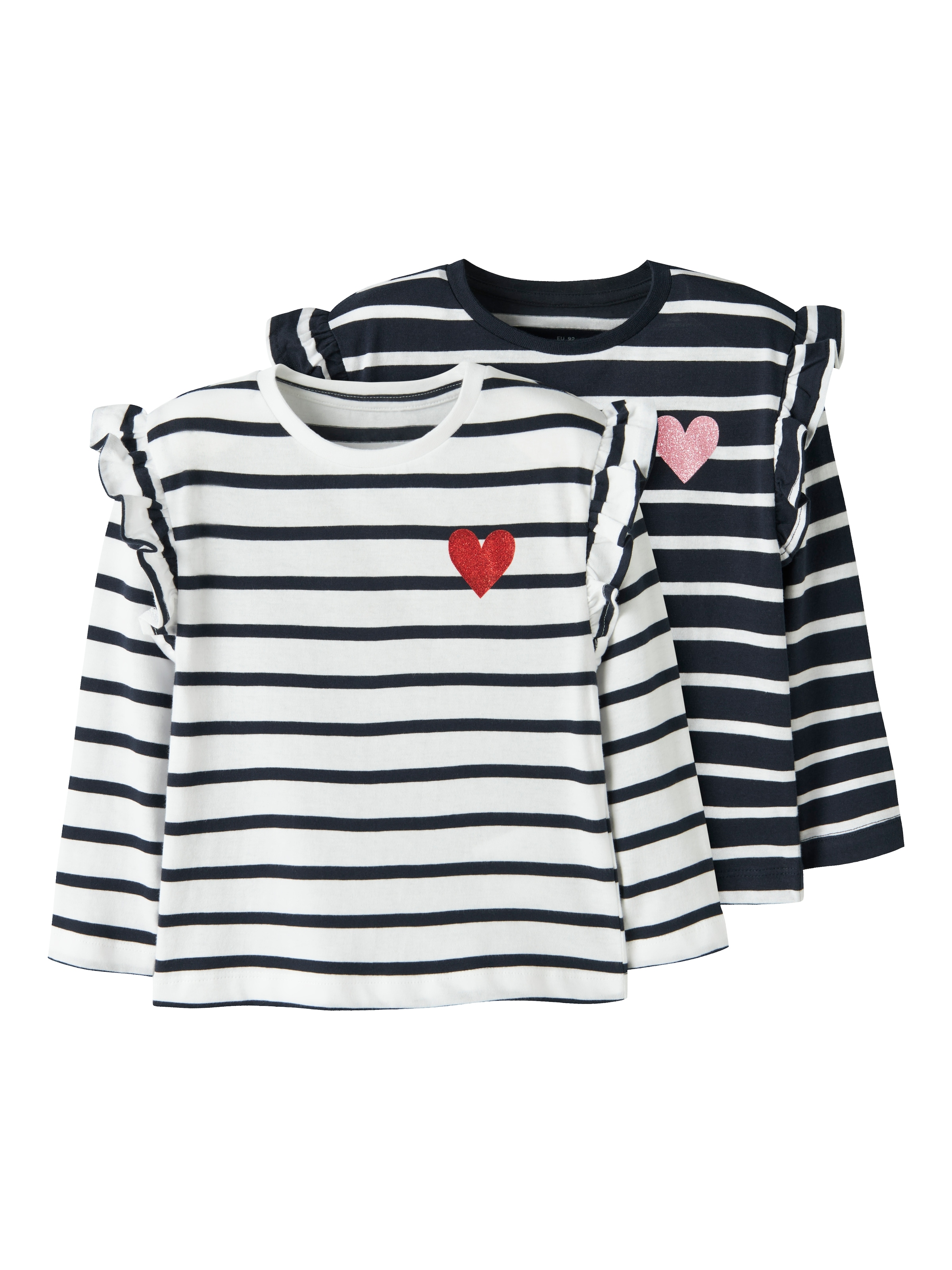 Image of Name It T-Shirt "NMFTOVELINA 2P LS NREG TOP PB" Packung, 2