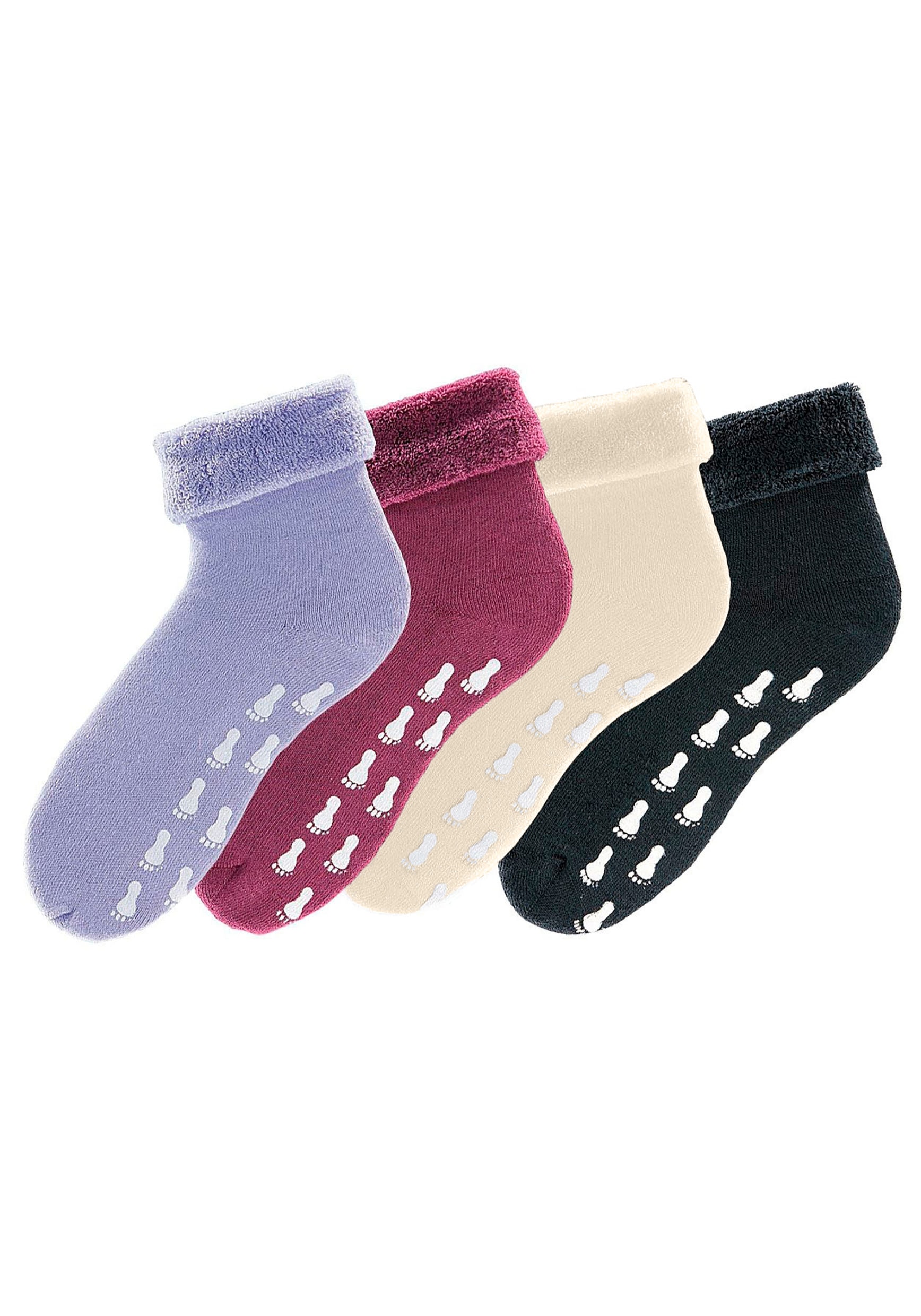 Go in ABS-Socken, (Packung, 4 Paar), mit Antirutschsohle und Vollfrottee