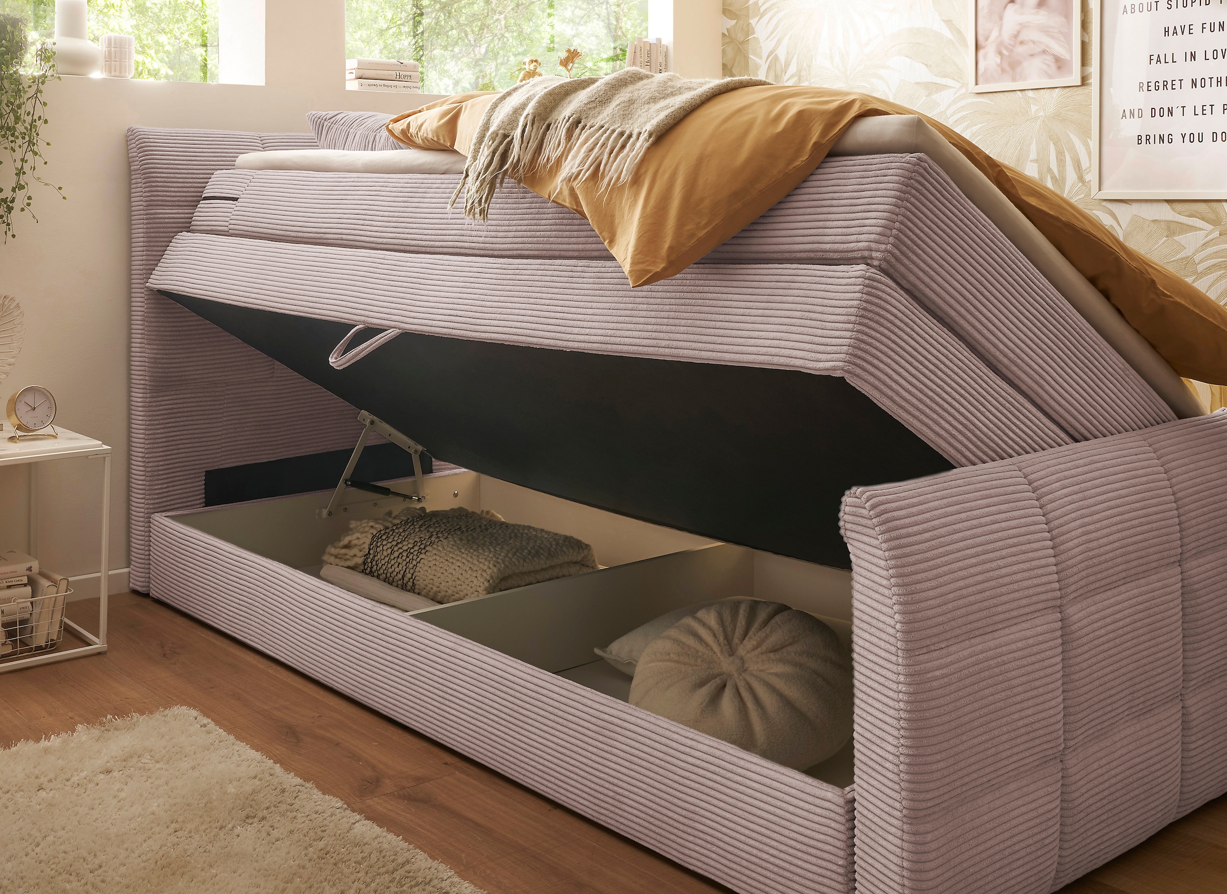 ED EXCITING DESIGN Boxspringbett »Bolivia« harte Seite mit Kokosmatte, weiche Seite mit Filzabdeckung