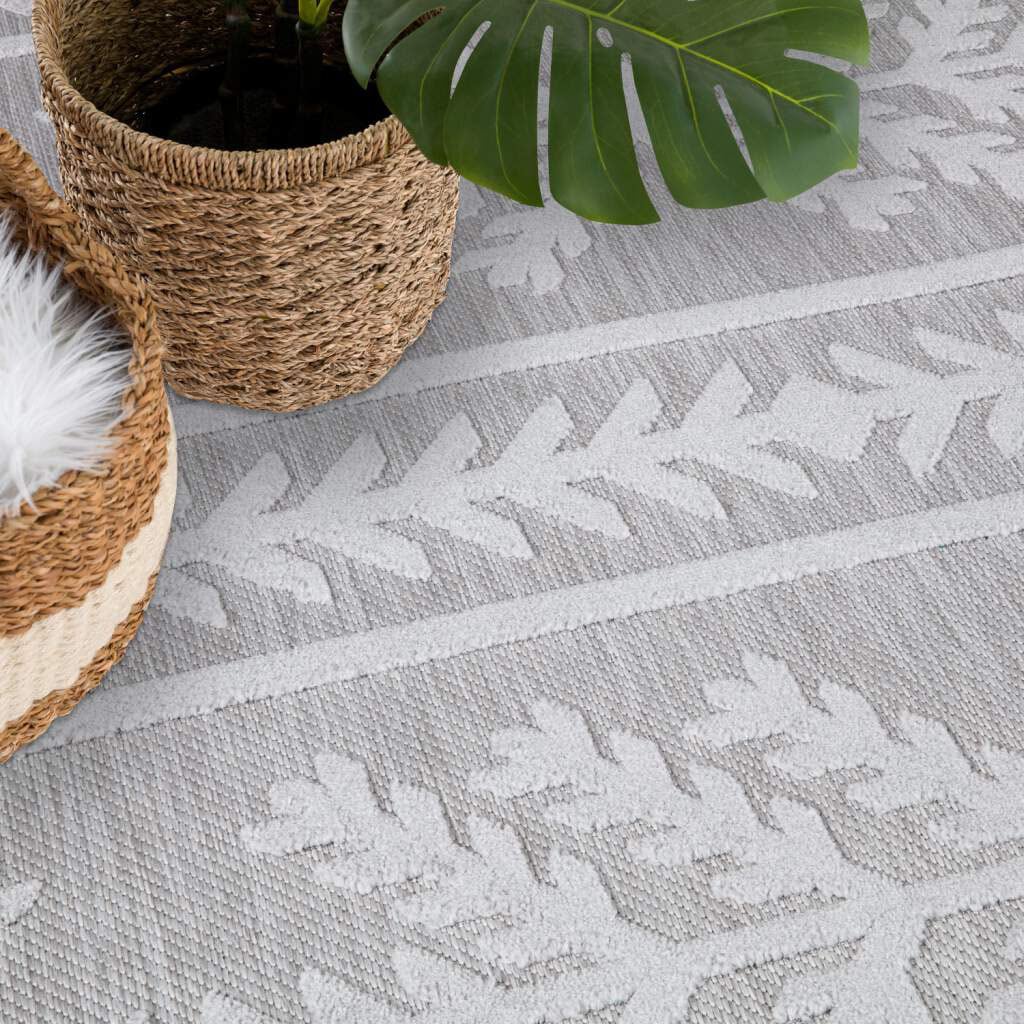 Carpet City Tapis »In-& Outdoorteppich Santorini 411, 3D-Effekt, Boho-Optik« Rectangulaire 5 mm Höhe résistant aux intempéries et aux UV pour terrasse, balcon, cuisine, couloir