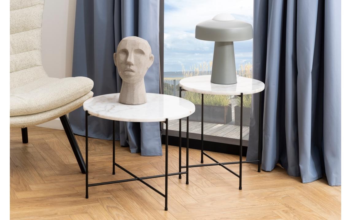 AC Design Beistelltisch »Avila« Ecktisch, rund, Tischplatte aus Marmorstein, T: 52 cm