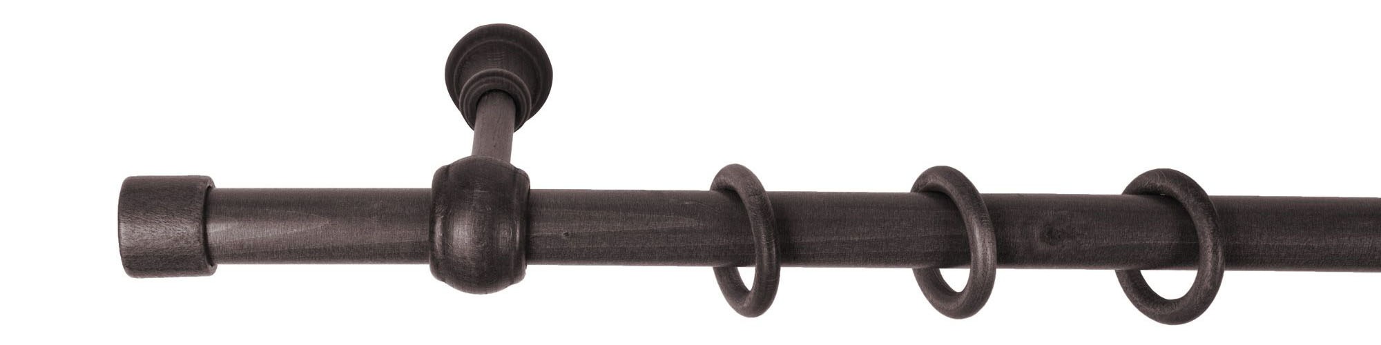 SN DECO GROUP Gardinenstange »Cafiro« 1 läufig-läufig Fixmass 28 mm, Holz, verschiedene Längen und Farben, Komplettset