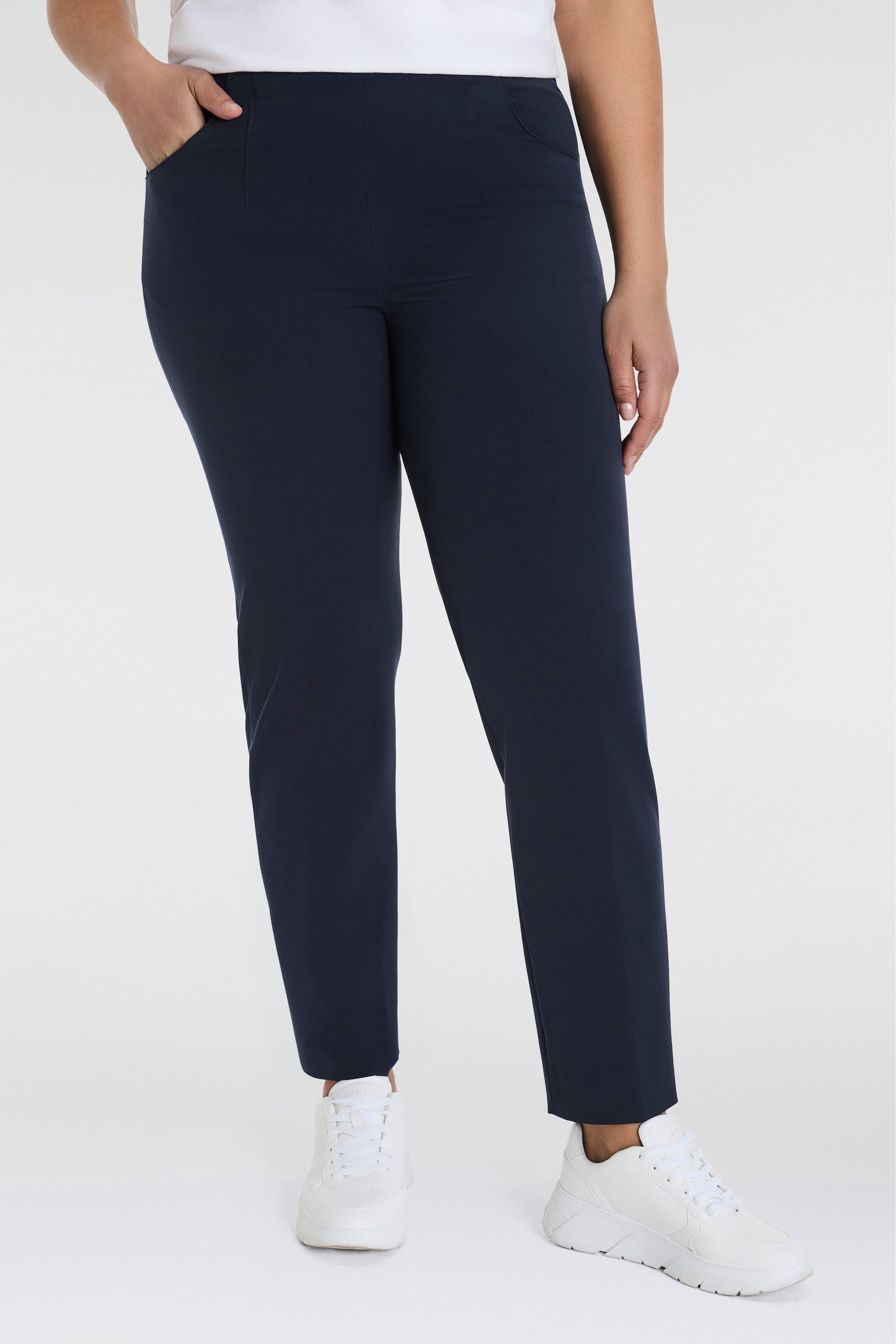 Image of KjBRAND Schlupfhose "Schlupfhose Susie in Bi-Stretch, Kammgarnoptik" Sommerhose, ideal für kräftige Oberschenkel