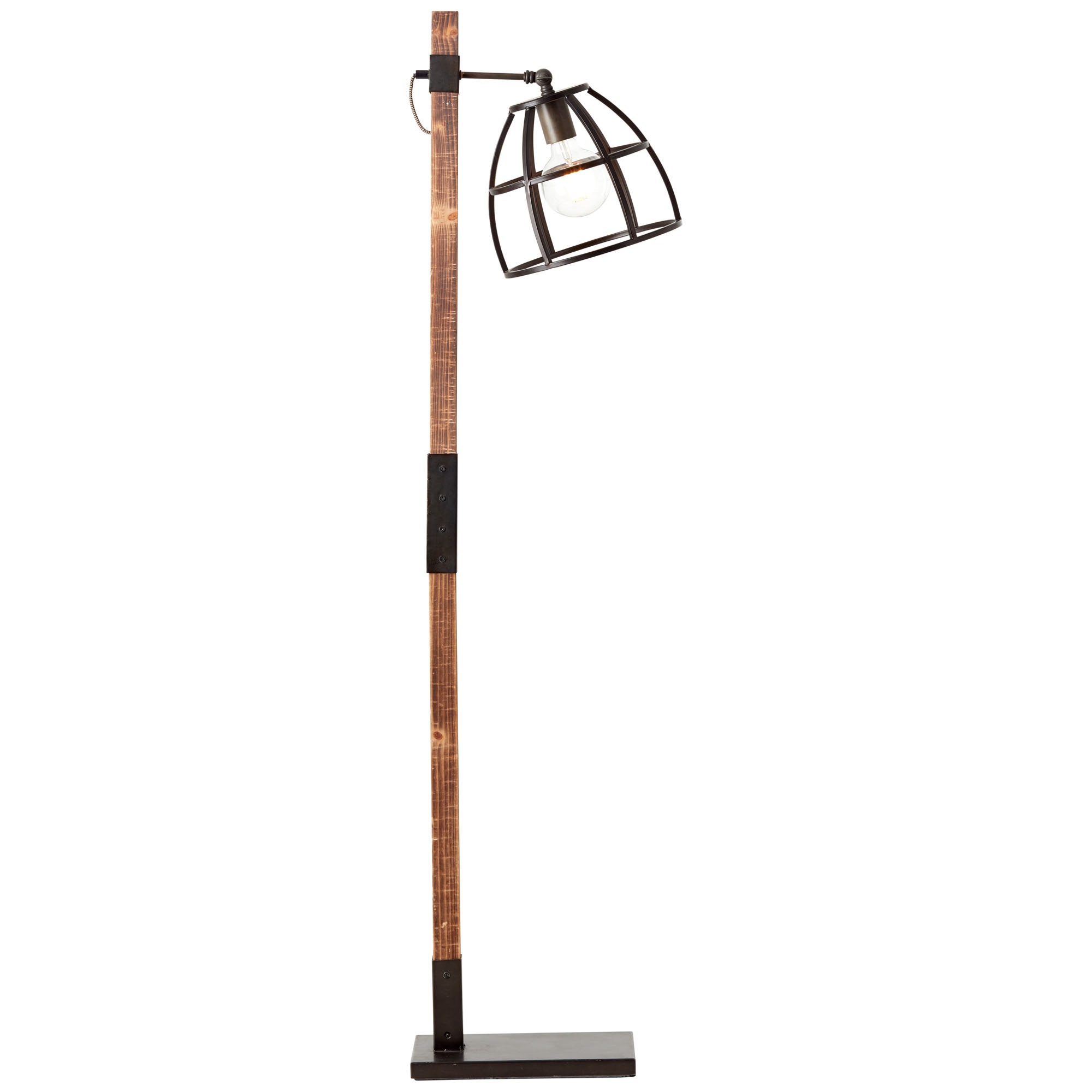 Brilliant Stehlampe Höhe, 141 de »Matrix 1 45 E27, livraison cm schwenkbar, Stahl/Holz schwarz sur frais Wood«, flammig-flammig, cm Ausladung, sans