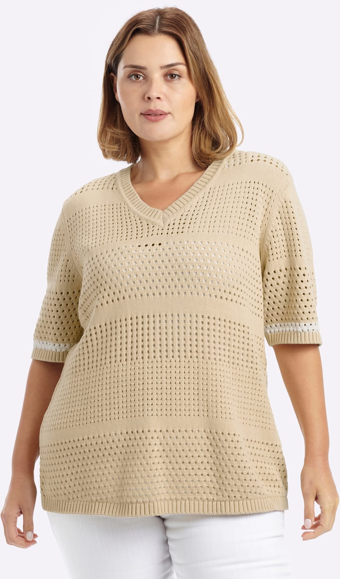 Image of Sheego Strickpullover "Halbarm-Pullover"