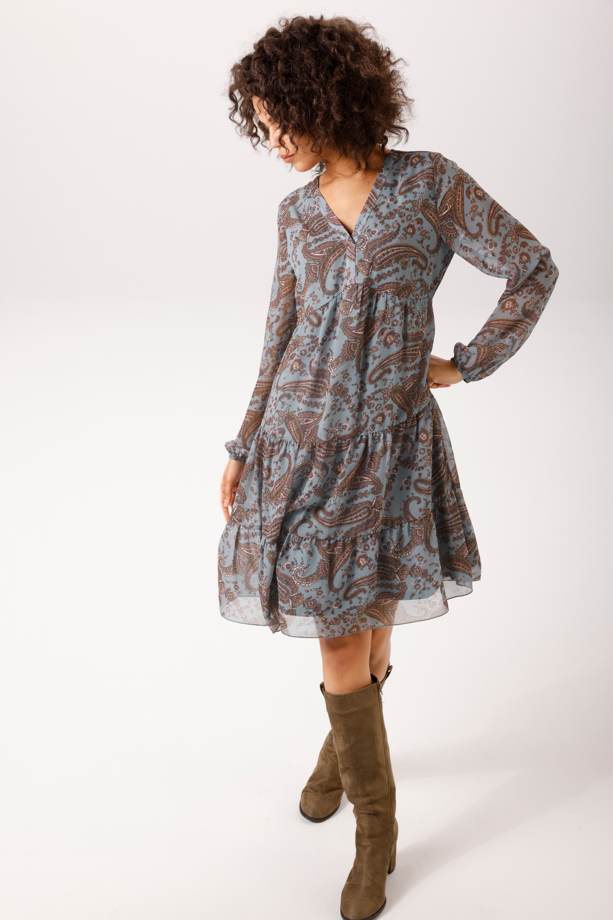 Aniston CASUAL Tunikakleid mit fantasievollen grossflächigen Paisley-Druck - NEUE KOLLEKTION