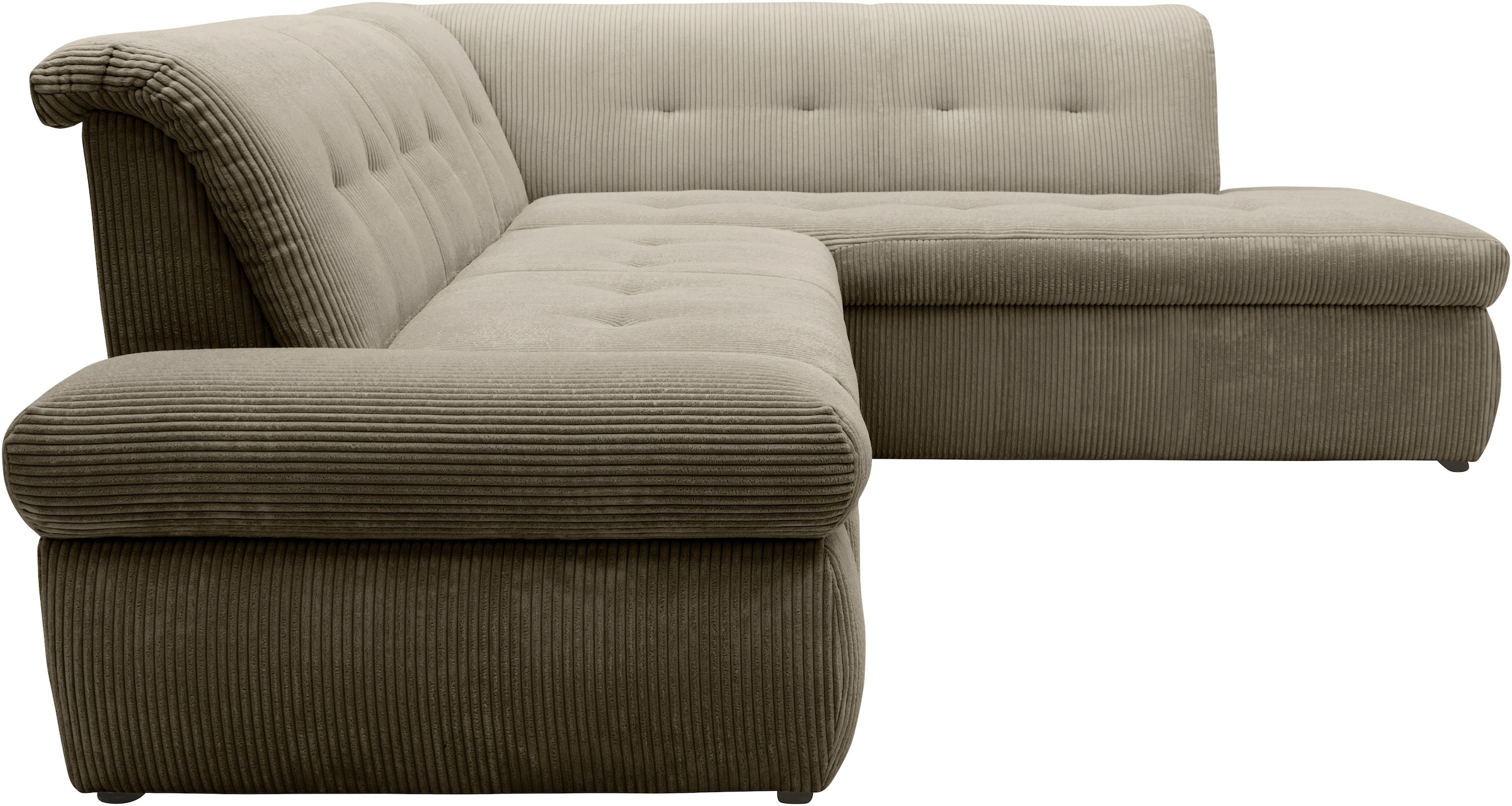 DOMO collection Ecksofa »Moric L-Form«, wahlweise mit Bettfunktion und Armlehnenverstellung, auch in Cord