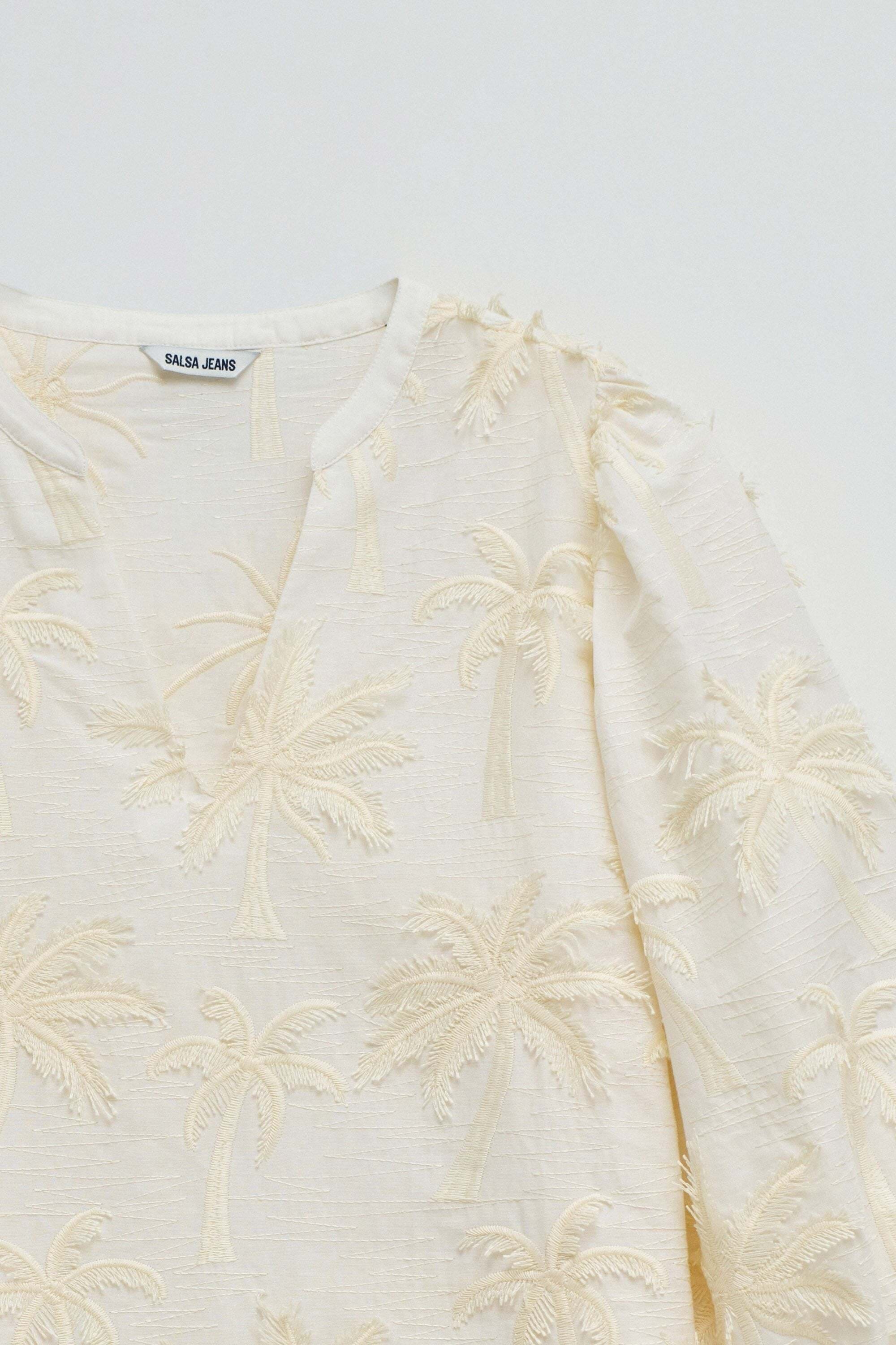 Salsa Blouse à manches longues »Salsa Jeans Langarmbluse Blouse Textured 3D Fabric Effect«