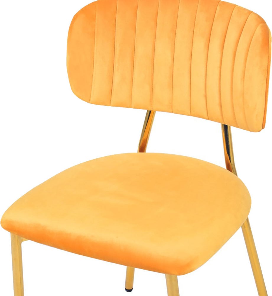 Kayoom Polsterstuhl »Stuhl Giselle 125 2er-Set, pflegeleichter Samtbezug«, (Set), 2 St., mit Armlehnen, goldenes Gestell aus Edelstahl, Samtbezug, Ziernähte