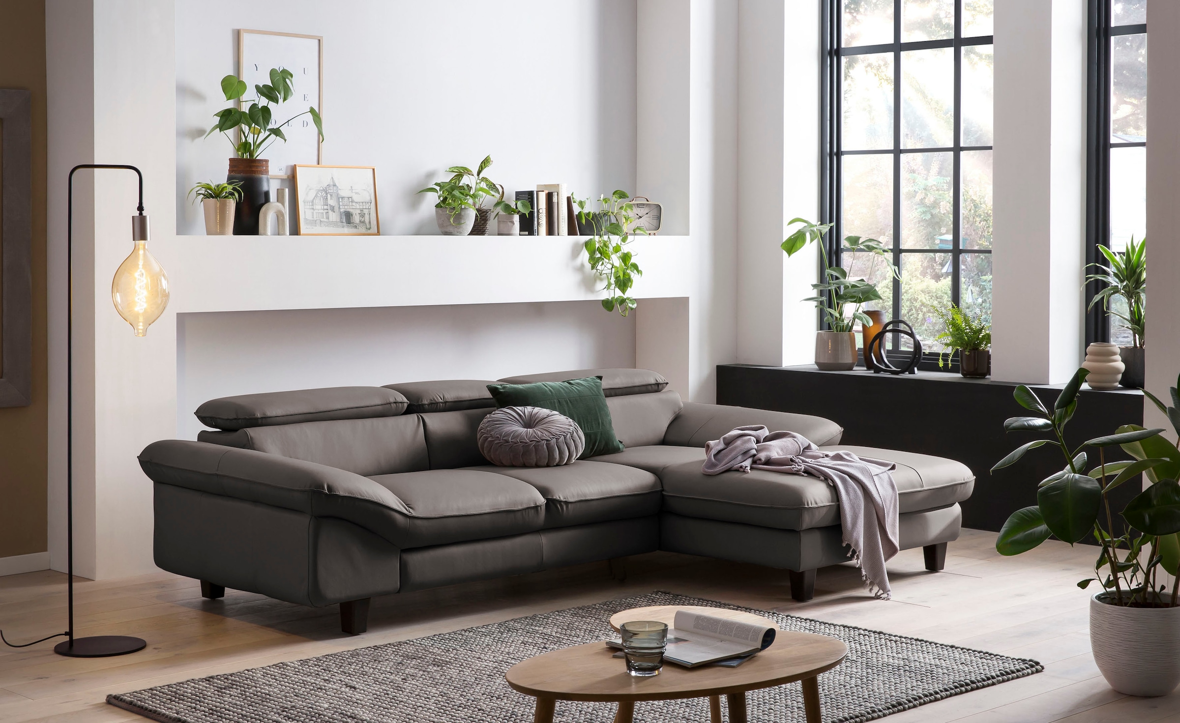 Image of Home affaire Ecksofa "Pilot L-Form" mit Kopfteilverstellung, wahlweise mit Schlaffunktion & Bettkasten