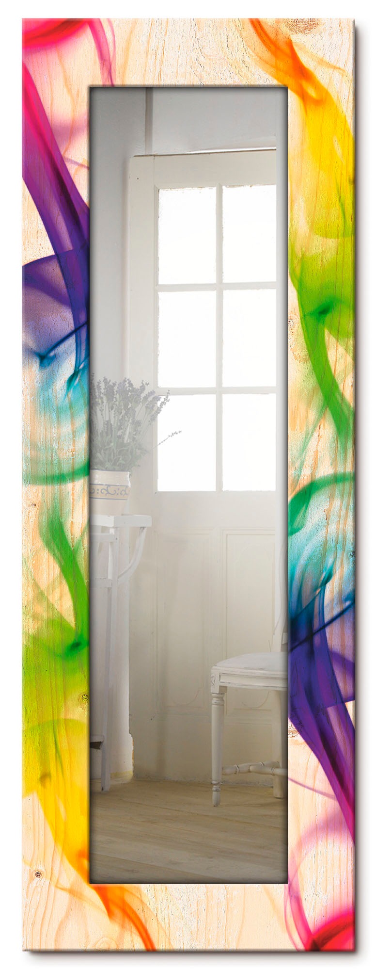 Image of Artland Dekospiegel »Rauch - Abstrakt«, gerahmter Ganzkörperspiegel mit Motivrahmen, geeignet für kleinen, schmalen Flur, Flurspiegel, Mirror Spiegel gerahmt zum Aufhängen bei Ackermann Versand Schweiz