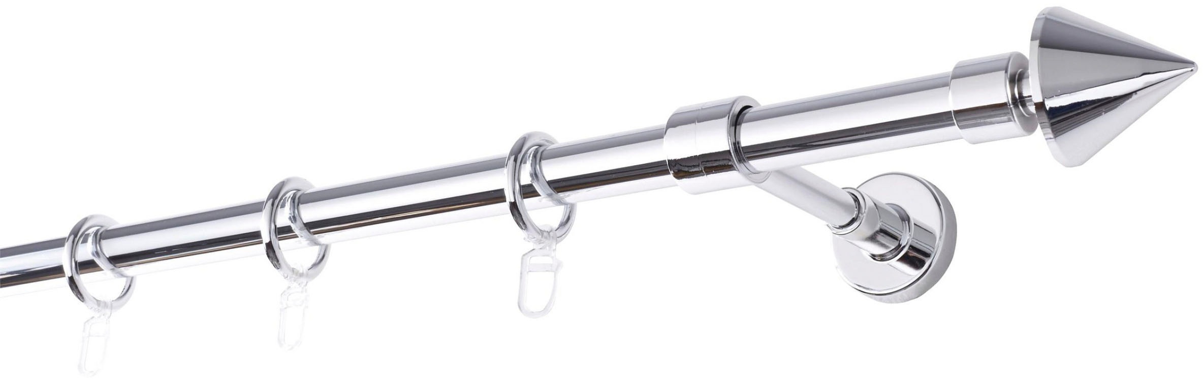 Image of GARESA Gardinenstange »BASE«, 1 läufig-läufig, Wunschmasslänge, Vorhanggarnitur, Kunststoff, einfache Montage, m. Stangenverbinder verlängerbar, Wandmontage, Spitze, mit Ringe bei Ackermann Versand Schweiz