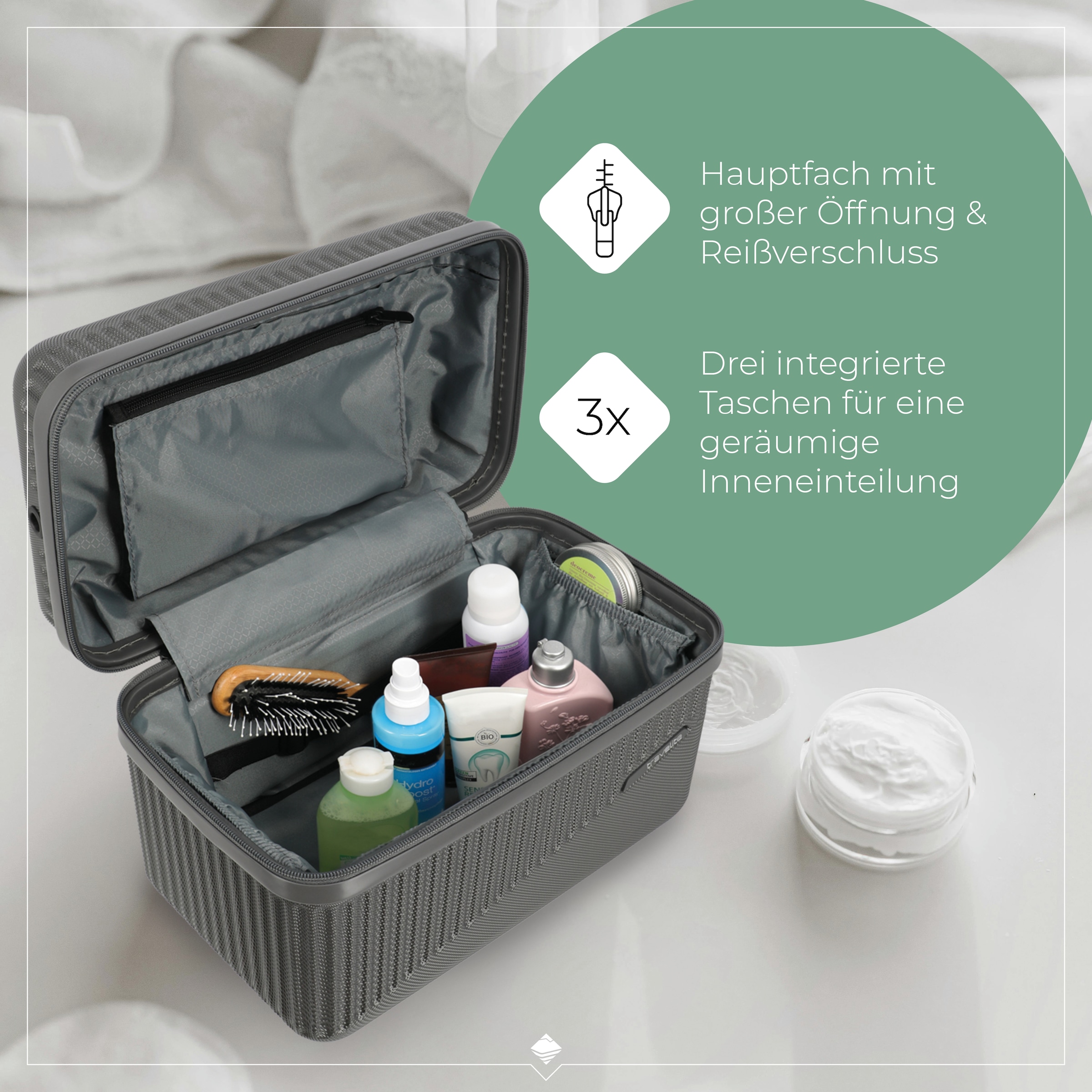 travelite Trousse de beauté »BALI Kosmetikkoffer« avec fonction à clipser et organiseur – idéal pour voyage et quotidien
