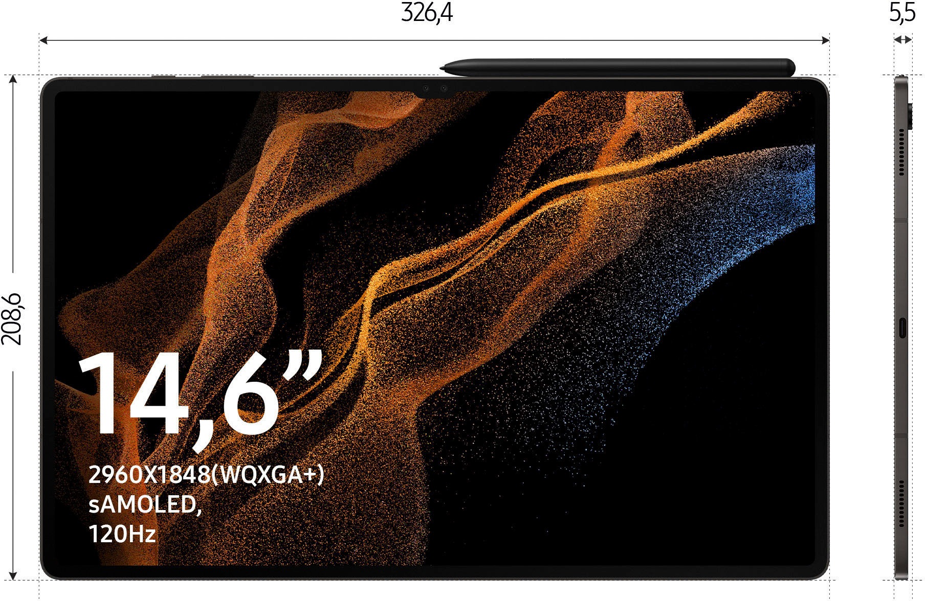 Samsung Tablet »Galaxy Tab S8 Ultra«, (36,99 cm / 14,6 Zoll), Android,One UI,Knox, WQXGA+,)