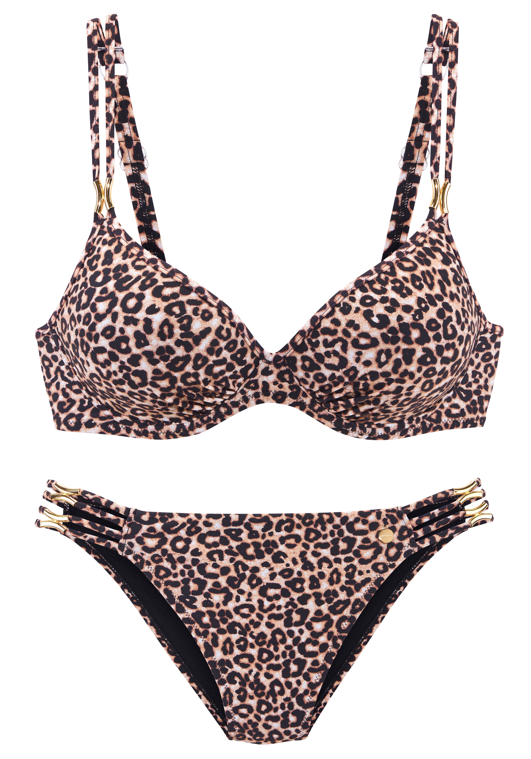LASCANA Bikini à armatures mit wattierten Cups und goldfarbigen Details