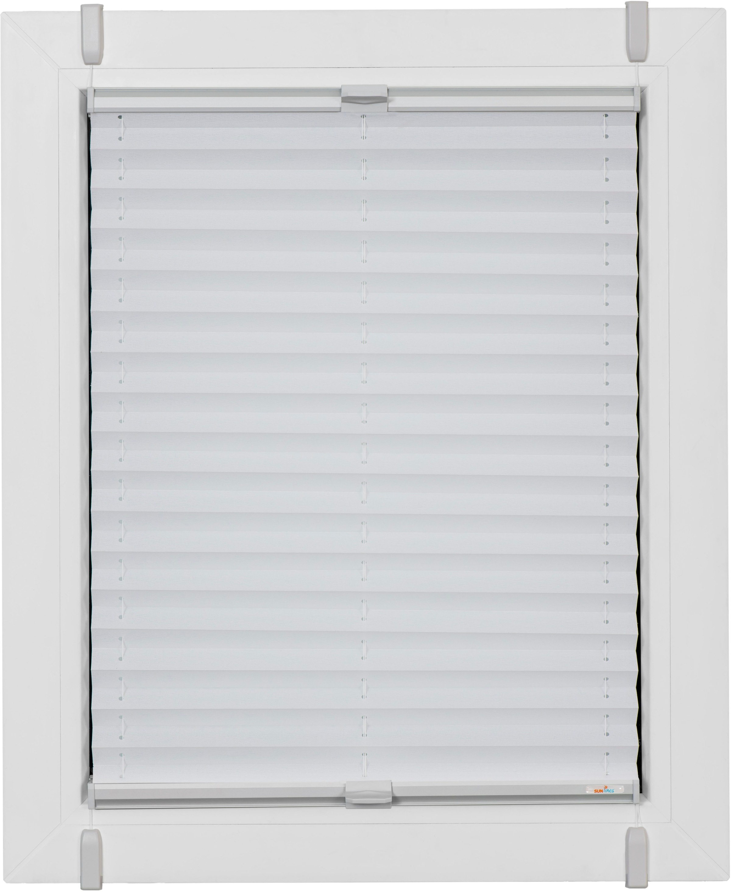 Image of sunlines Plissee »One Size Style Crepe«, blickdicht, ohne Bohren, verspannt, Zubehörfarbe grau, zum Klemmen bei Ackermann Versand Schweiz