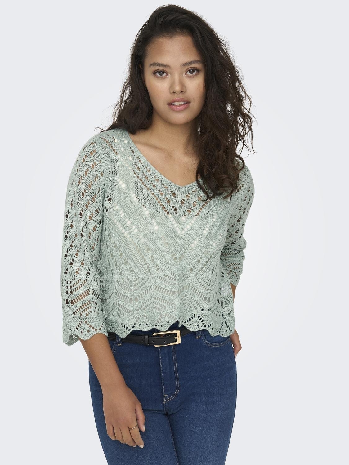 JDY Pull en tricot »JDYNEW SUN 3/4 CROPPED PULLOVER KNT NOOS«