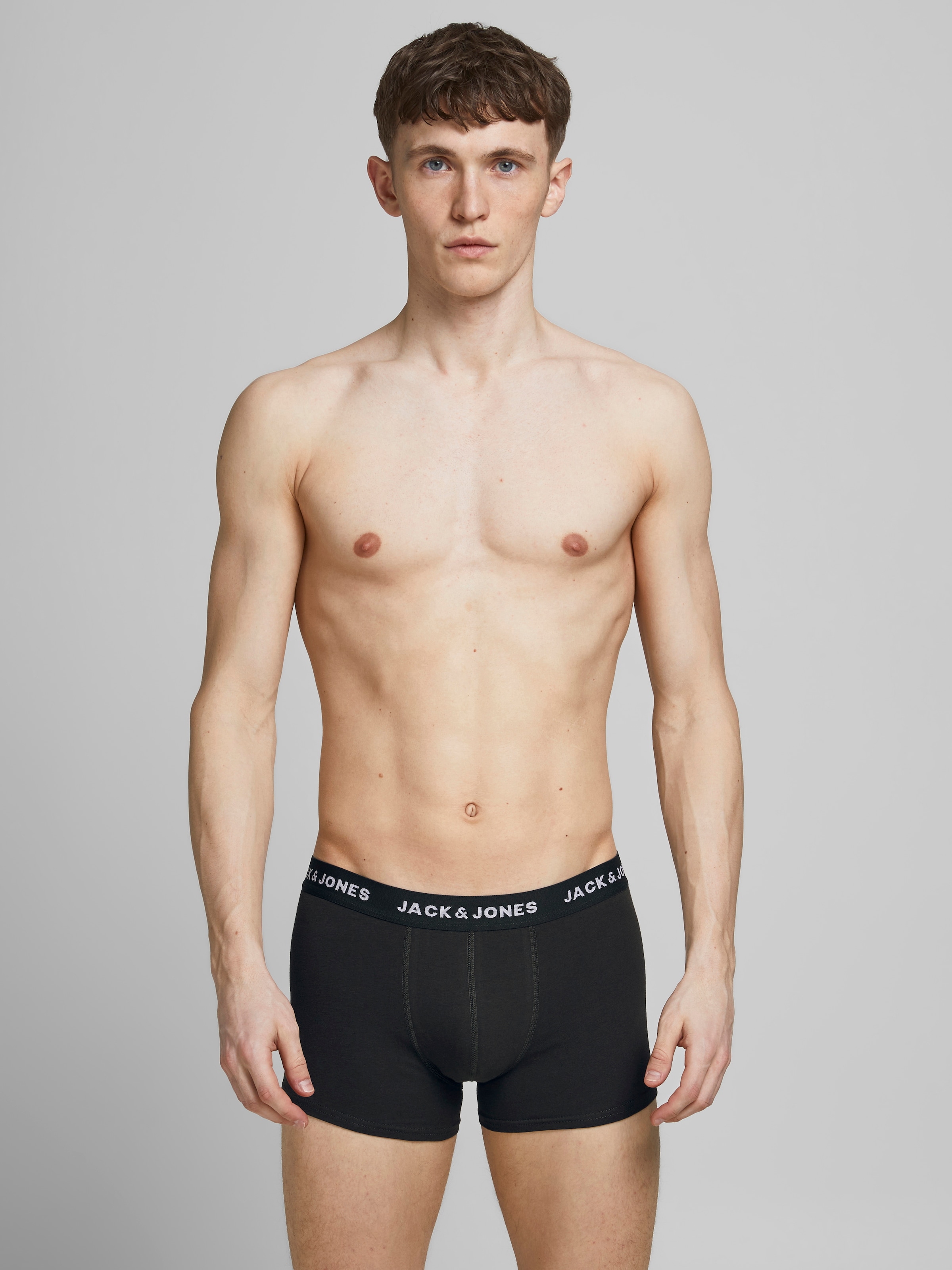 Jack & Jones Trunk »JACSOLID  Stretchkomfort, elastisch, bequem mit sportlichem Look«, (Packung, 12 St.), bedruckt, modisch, eng anliegend, Baumwollmischung, Bündchen