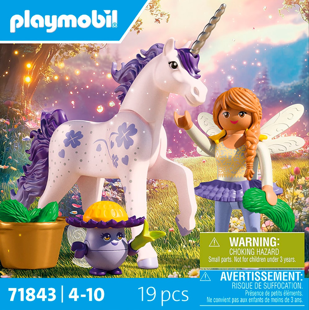 Playmobil® Konstruktions-Spielset »Sammeleinhorn, Glückslavendel mit Fee (71843), Princess Magic«