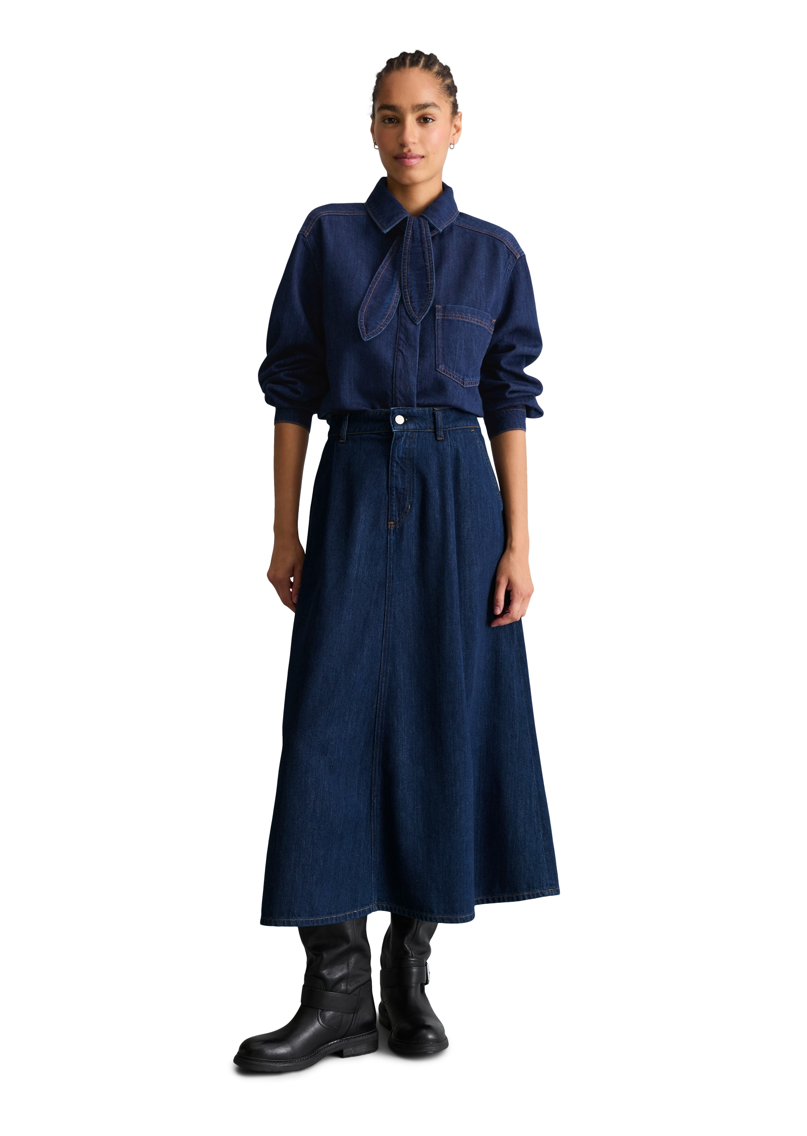 Marc O'Polo DENIM Blouse en jean court fabriqué avec Orange Fiber