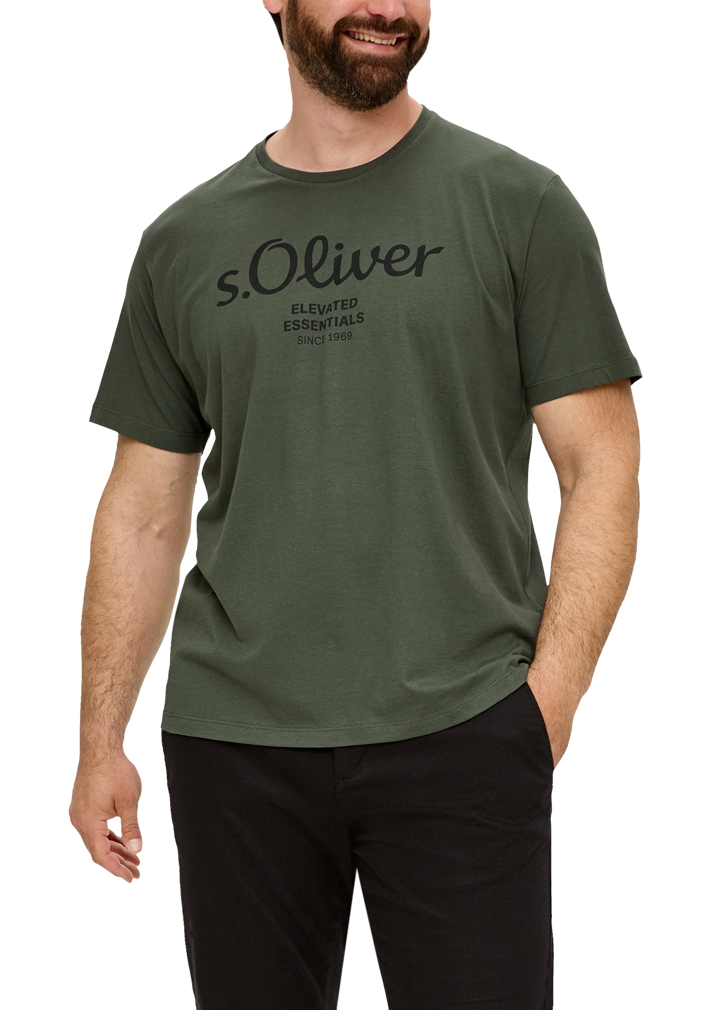 s.Oliver Men Big Sizes T-shirt à manches courtes mit Logo-Print/Grosse Grössen