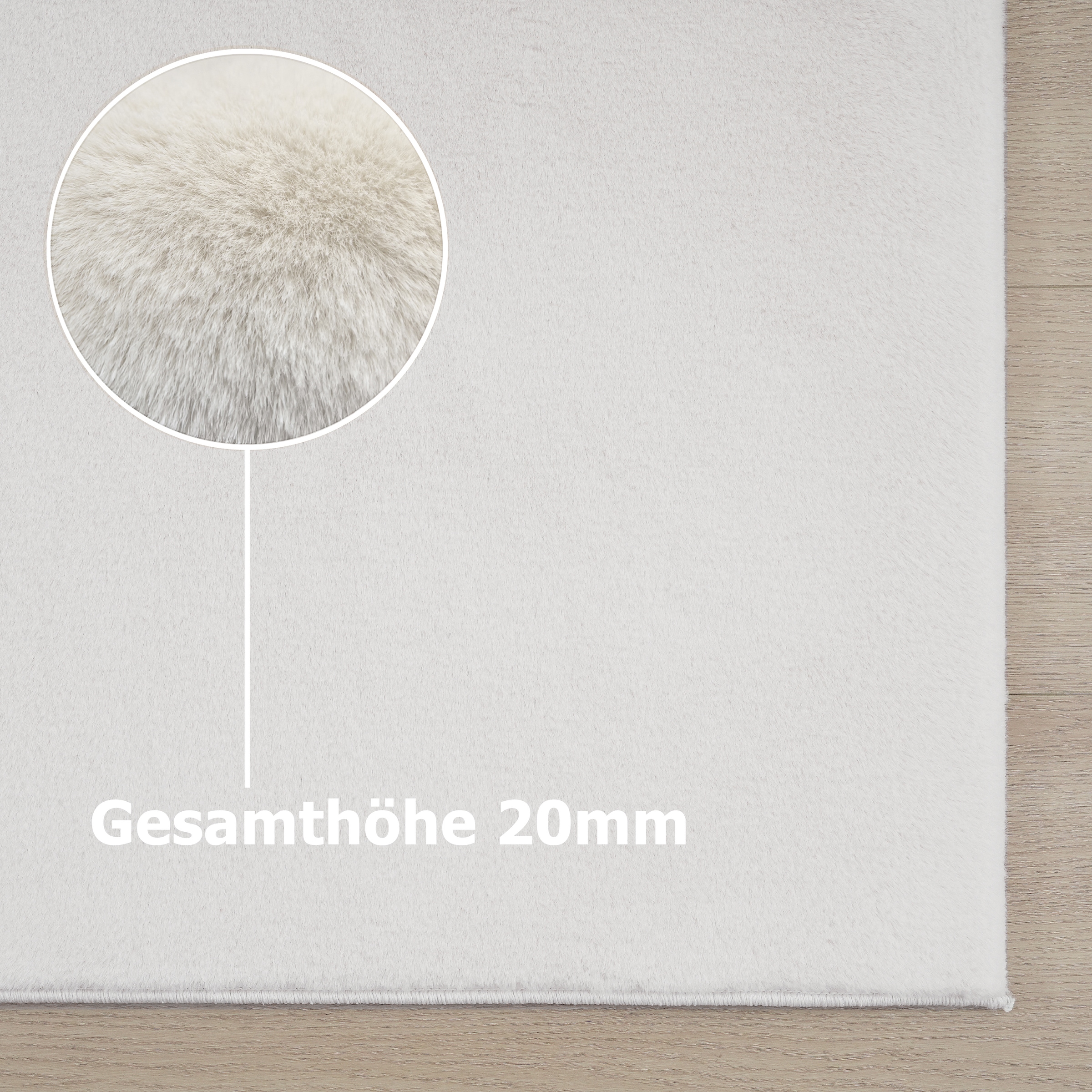 Leonique Fellteppich »Balu«, rechteckig, 20 mm Höhe, Kunstfell in Kaninchenfell Haptik, fussbodenheizungsgeeignet, pflegeleicht, ideale Teppiche für Wohnzimmer, Schlafzimmer, Esszimmer, Arbeitszimmer
