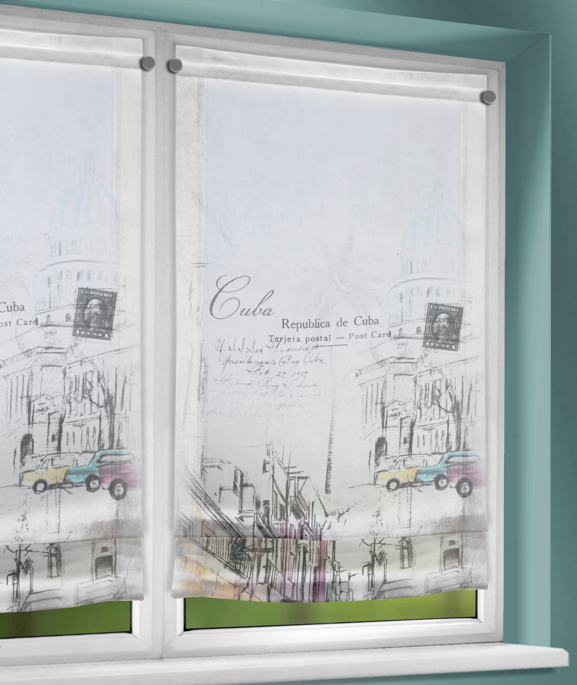 Image of WILLKOMMEN ZUHAUSE by ALBANI GROUP Raffrollo »Cuba«, mit Stangendurchzug, Clipsrollo mit Beschwerungsstab bei Ackermann Versand Schweiz