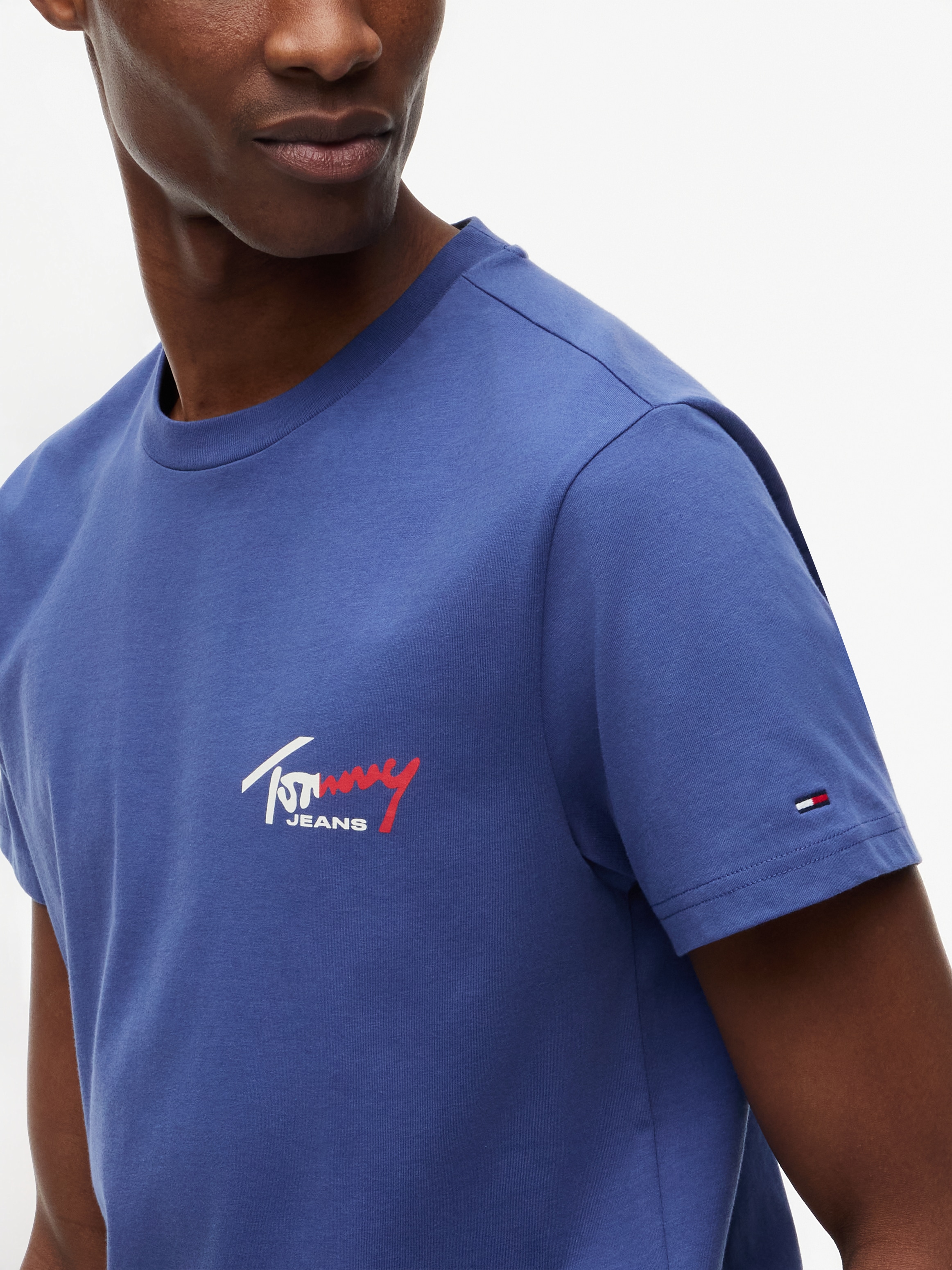 Tommy Jeans T-Shirt »TJM SLIM FIT SIGN CHEST« mit Markenprint